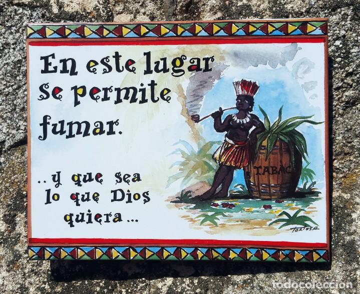 Artesan&iacute;a: Azulejo Se permite fumar - Foto 1