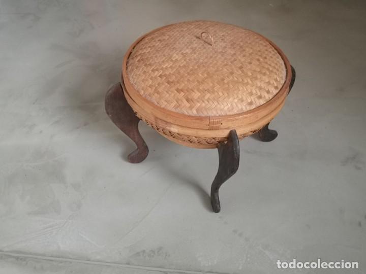 Artesan&iacute;a: cesto asi&agrave;tico de mimbre y bamb&uacute;. - Foto 3