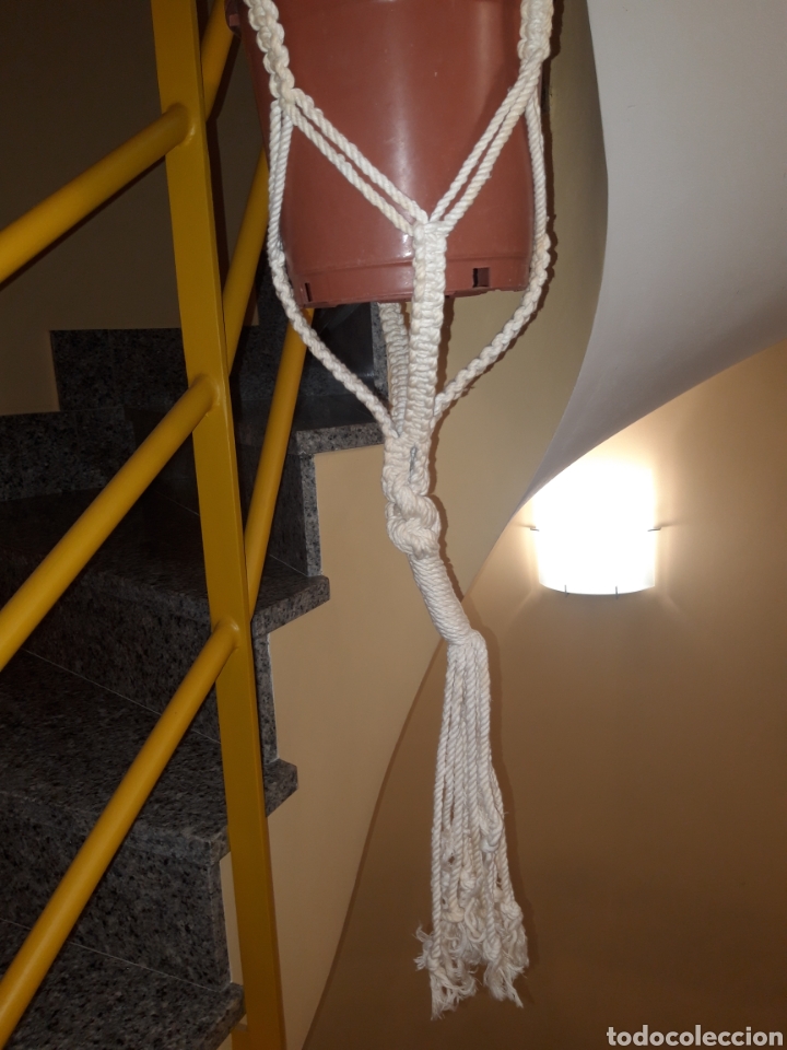 Artesan&iacute;a: Macetero vintage de macrame para dos macetas - Foto 2