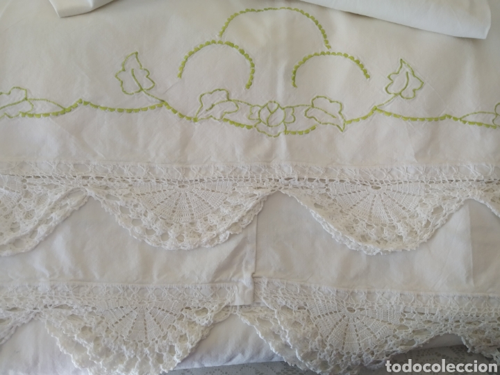 Artesan&iacute;a: S&aacute;bana algod&oacute;n y puntillas - Foto 6