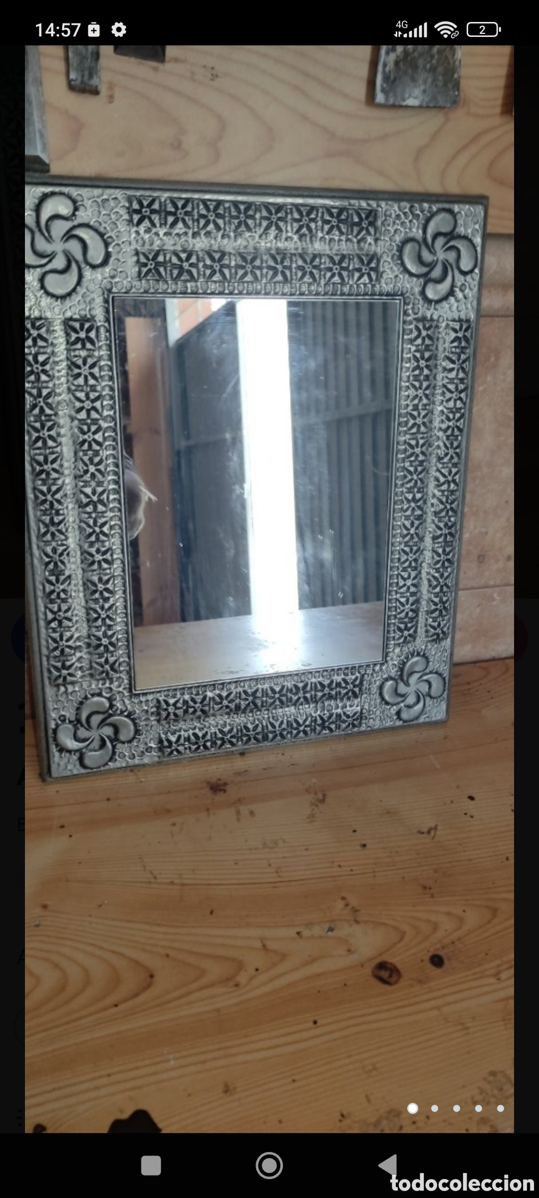 Artesan&iacute;a: ANTIGUO ESPEJO REPUJADO - Foto 2