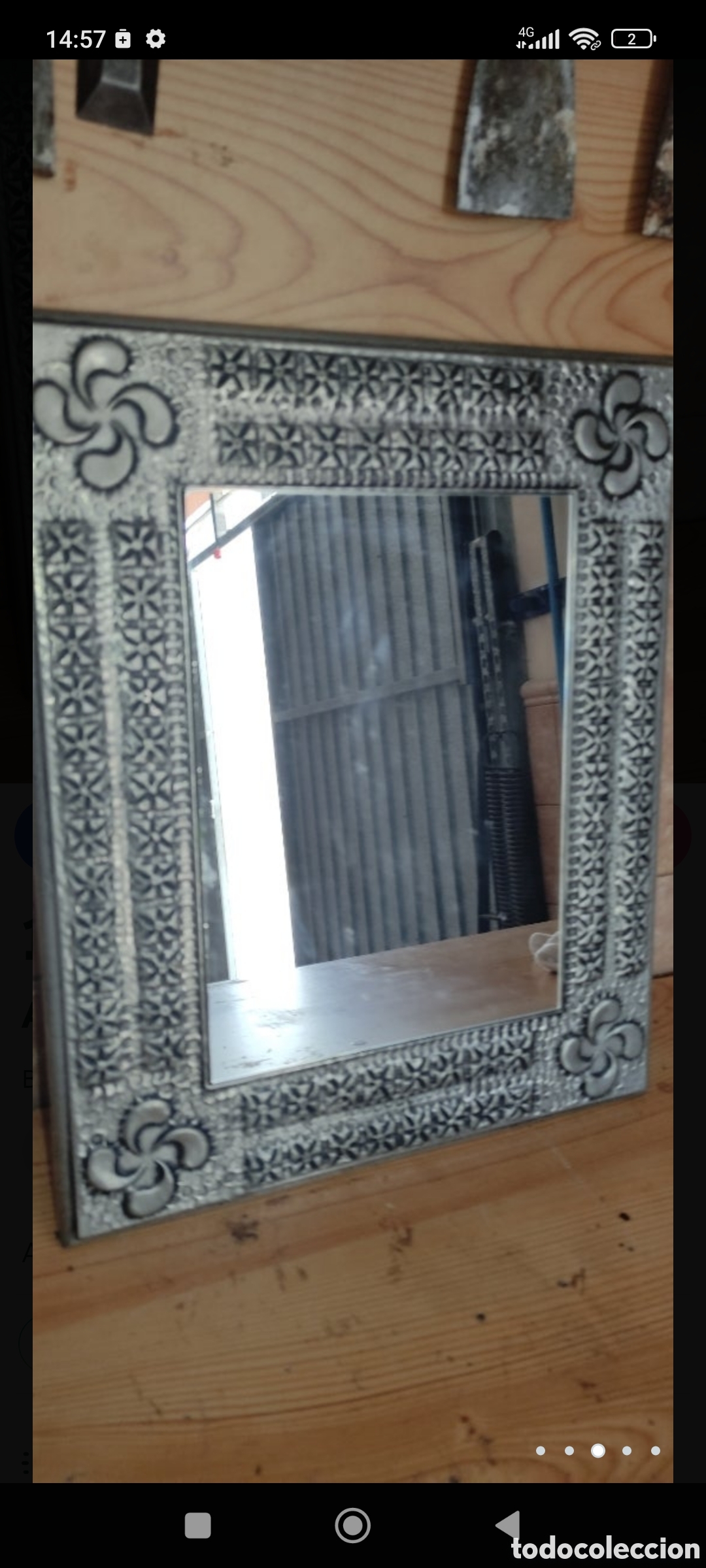 Artesan&iacute;a: ANTIGUO ESPEJO REPUJADO - Foto 4