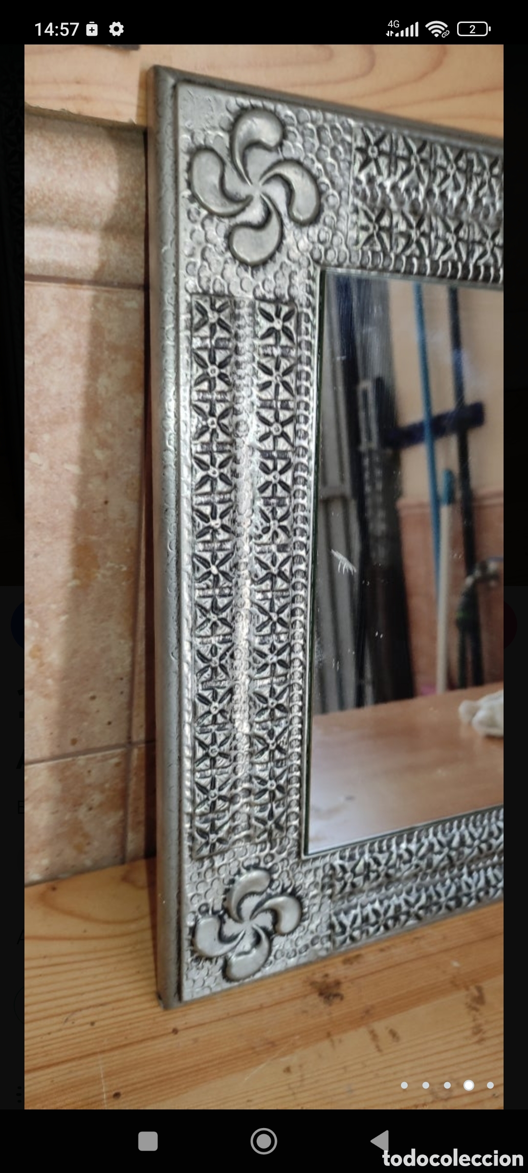 Artesan&iacute;a: ANTIGUO ESPEJO REPUJADO - Foto 6