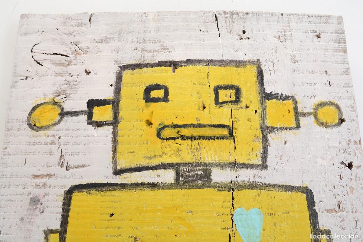Artesan&iacute;a: Cuadro de robot sobre madera - Foto 4