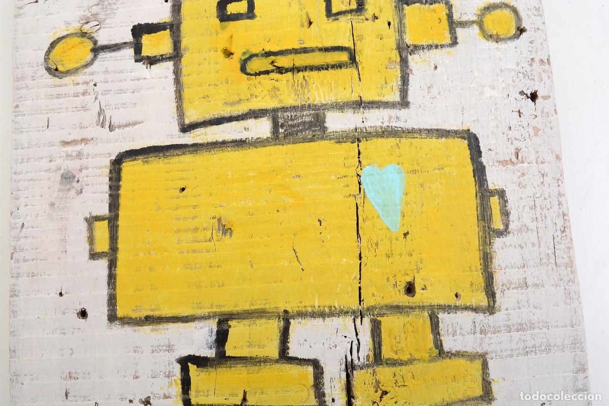 Artesan&iacute;a: Cuadro de robot sobre madera - Foto 5