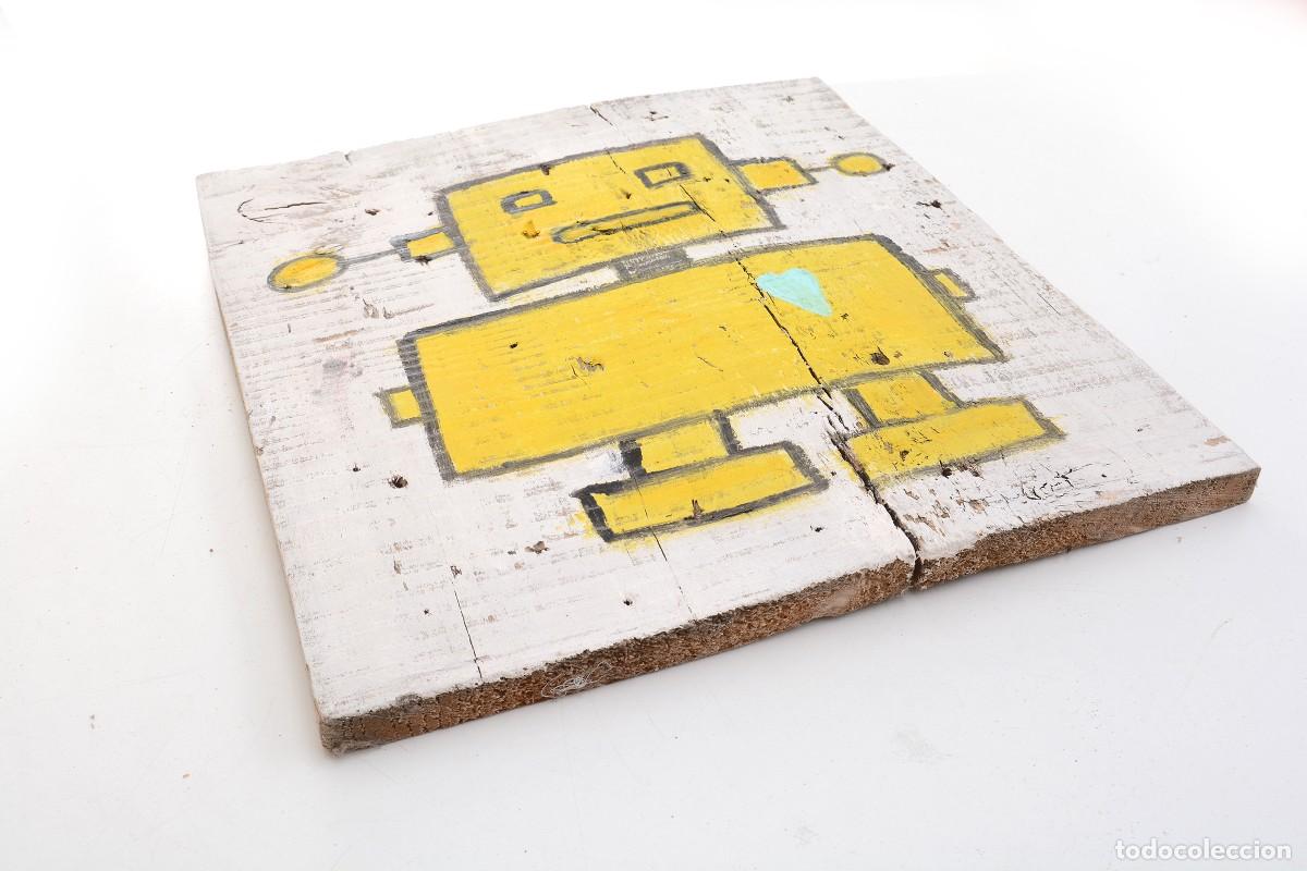 Artesan&iacute;a: Cuadro de robot sobre madera - Foto 8