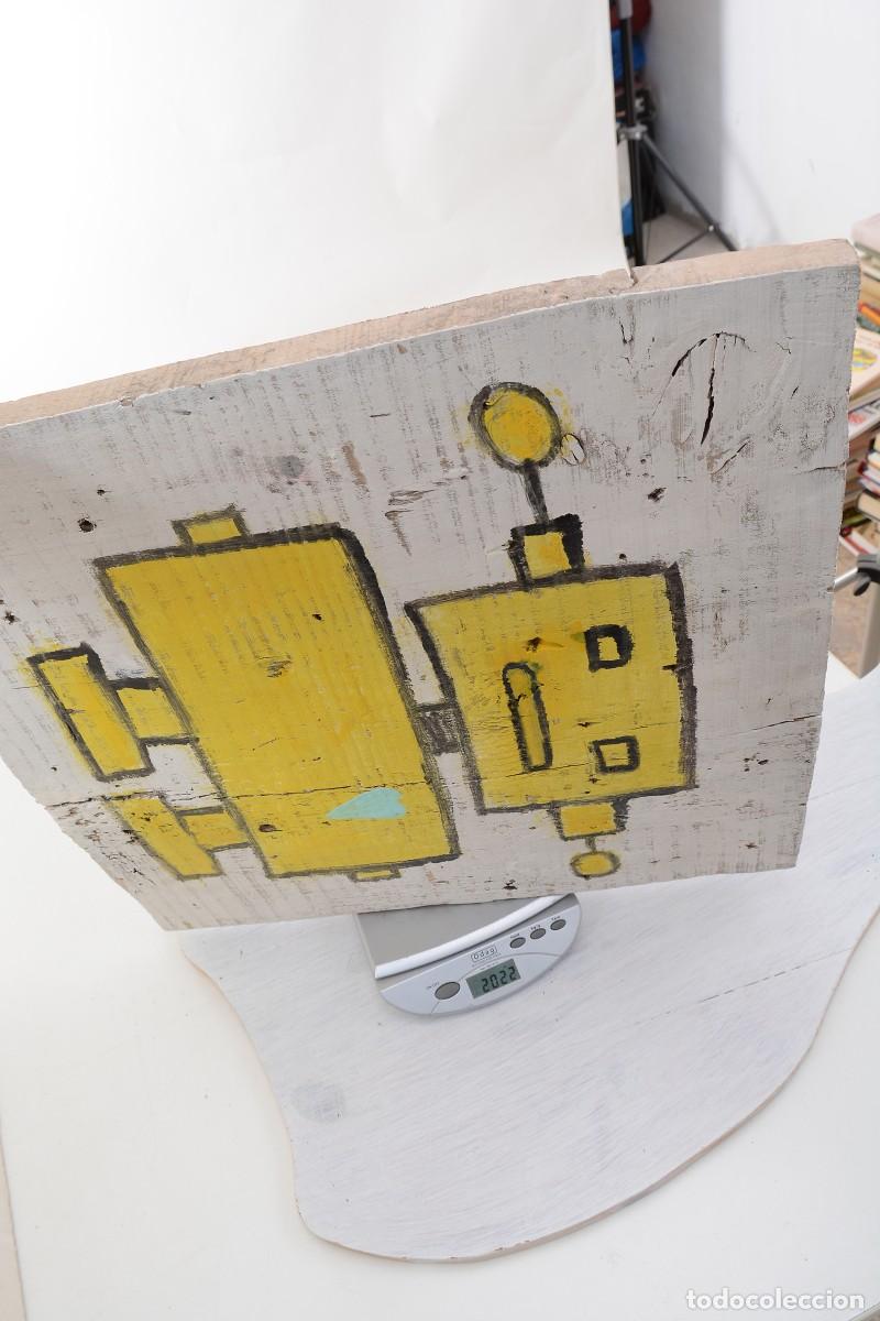 Artesan&iacute;a: Cuadro de robot sobre madera - Foto 12