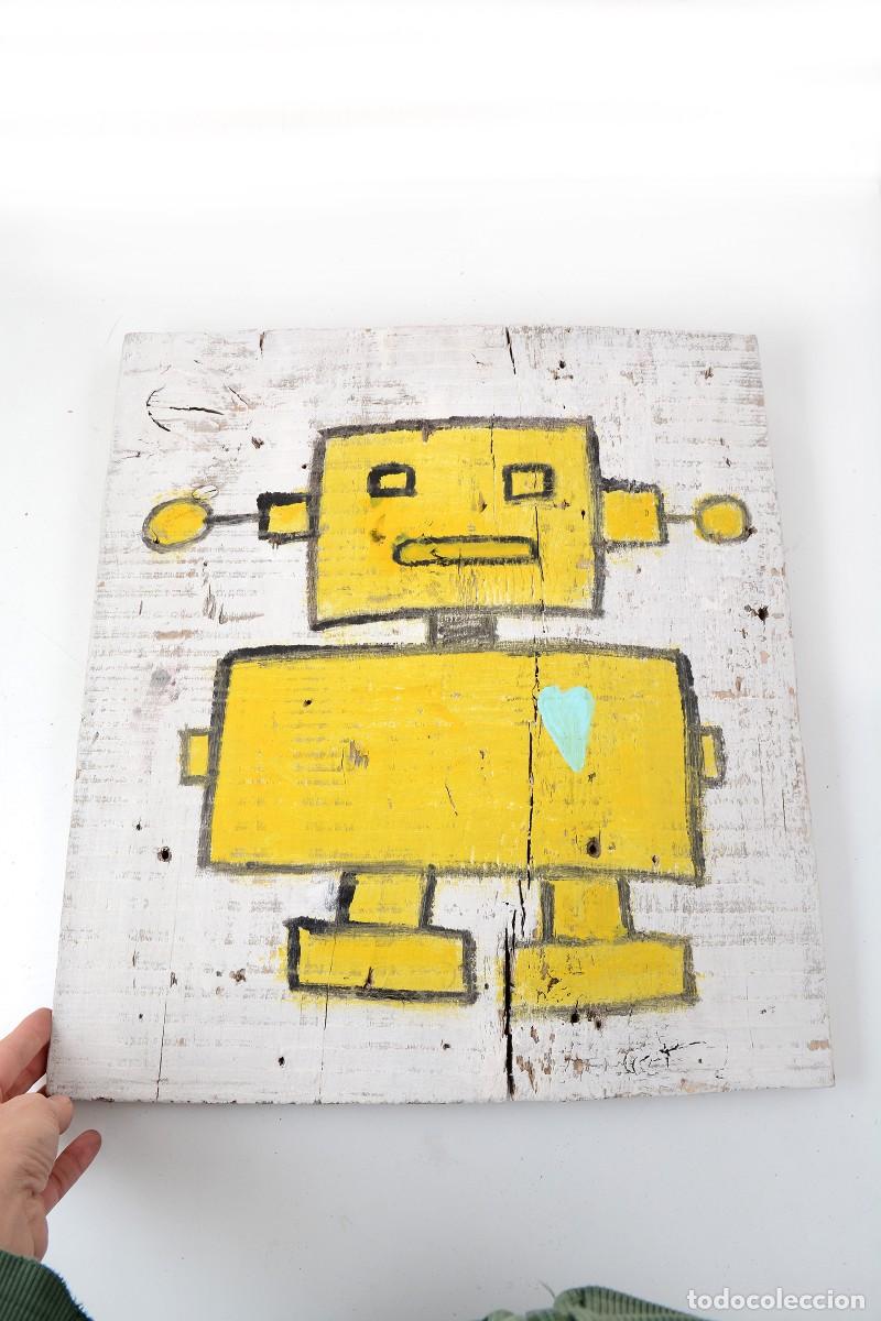 Artesan&iacute;a: Cuadro de robot sobre madera - Foto 15