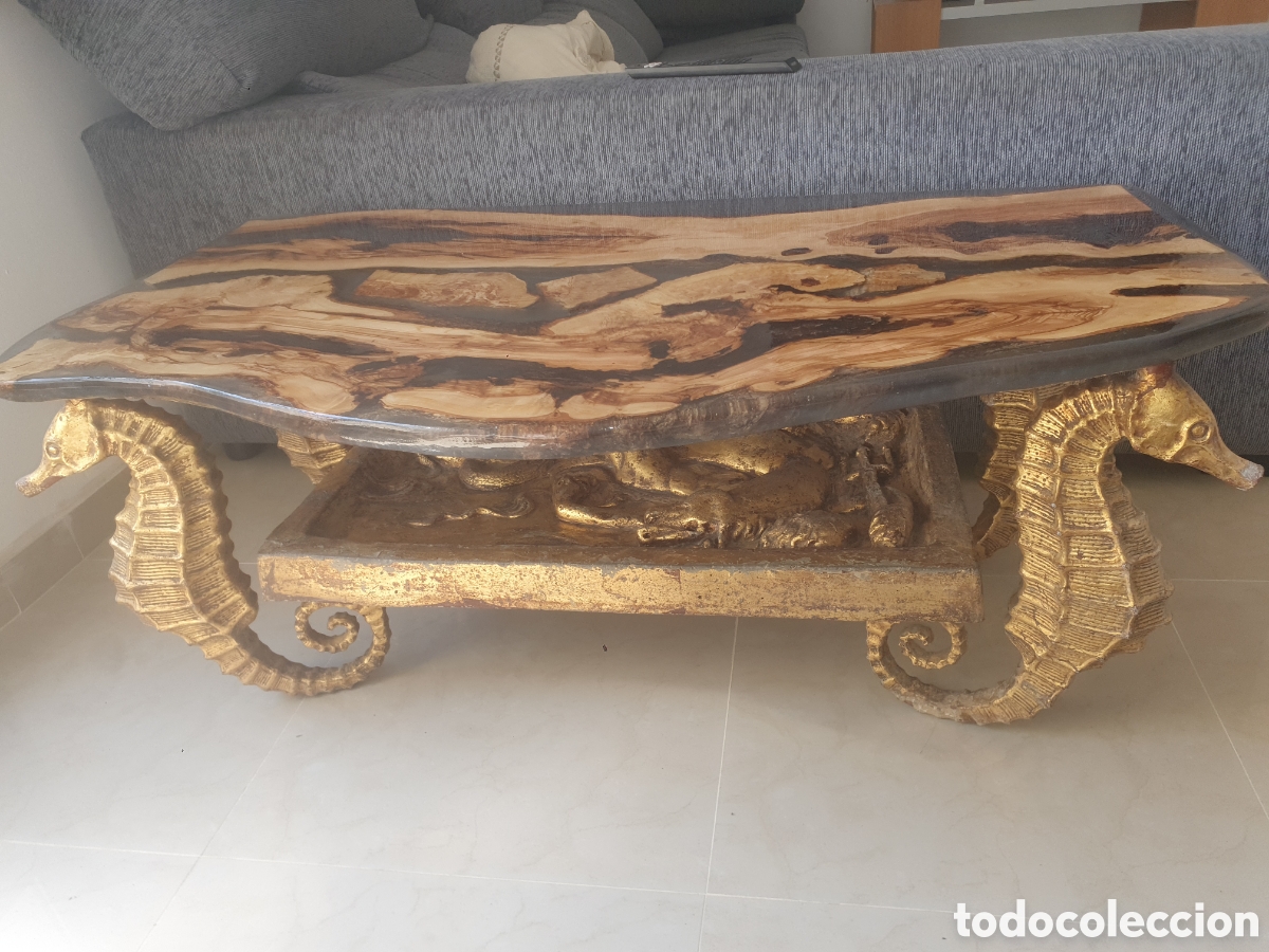 mesa de madera noble y resina epoxi - Compra venta en todocoleccion