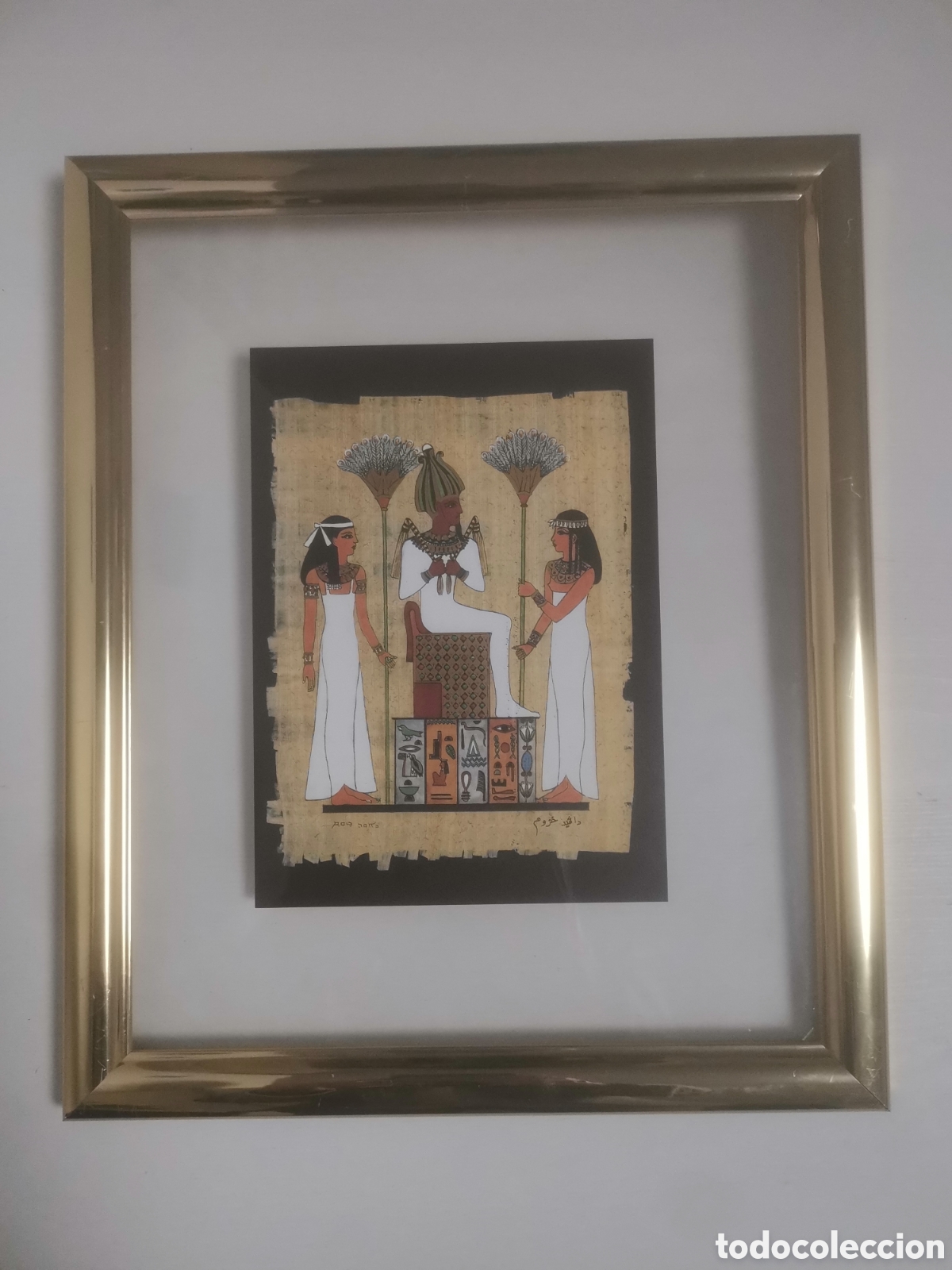 Artesan&iacute;a: Cuadro Fara&oacute;n con 2 s&uacute;bditas - Foto 1