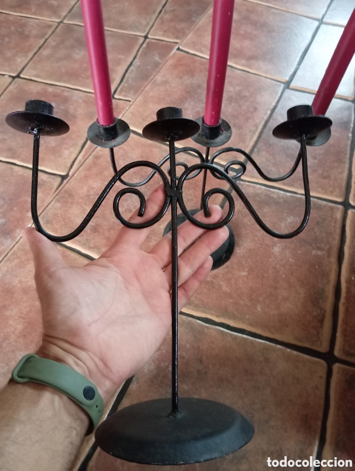 Artesan&iacute;a: Candelabro de metal rustico - Foto 2