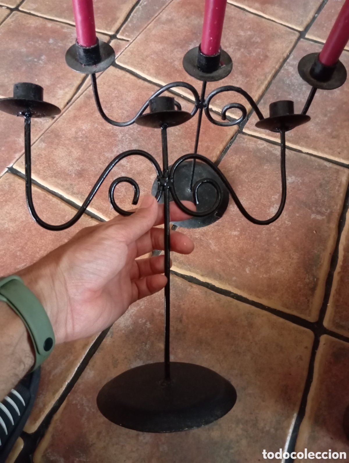 Artesan&iacute;a: Candelabro de metal rustico - Foto 3