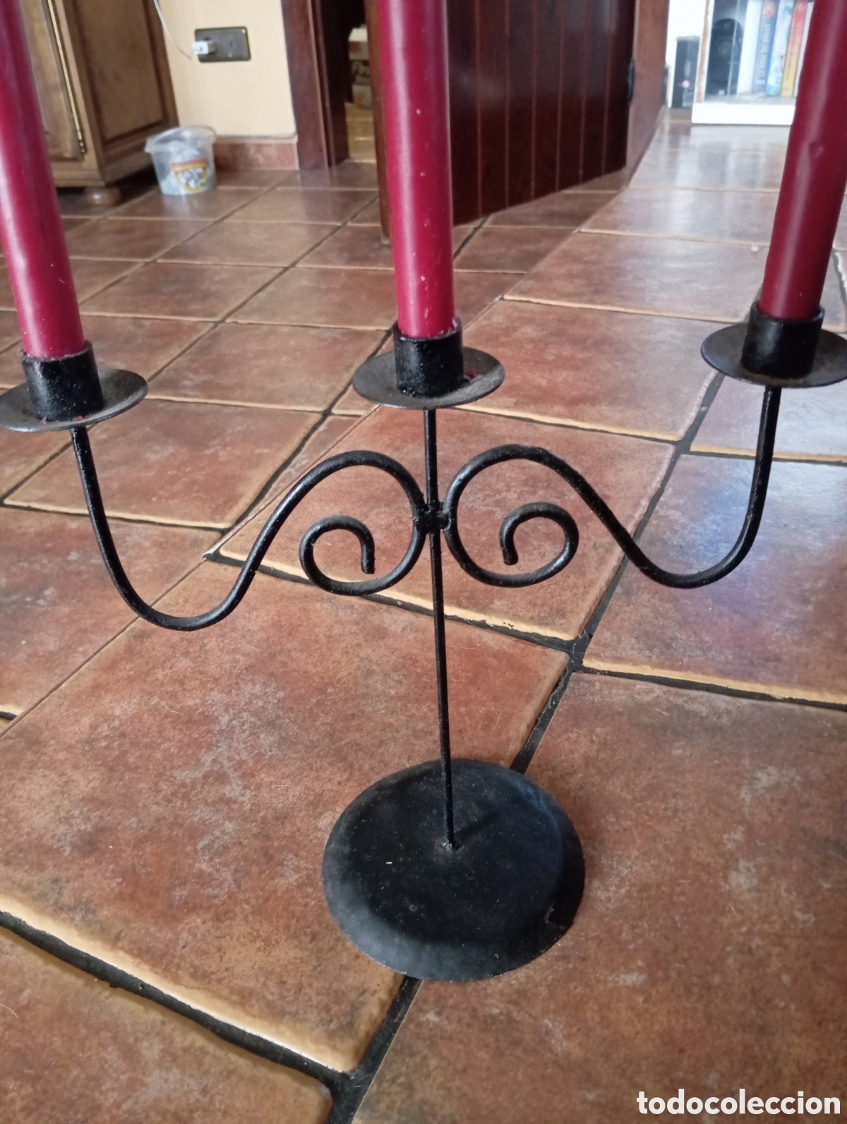 Artesan&iacute;a: Candelabro de metal rustico - Foto 4