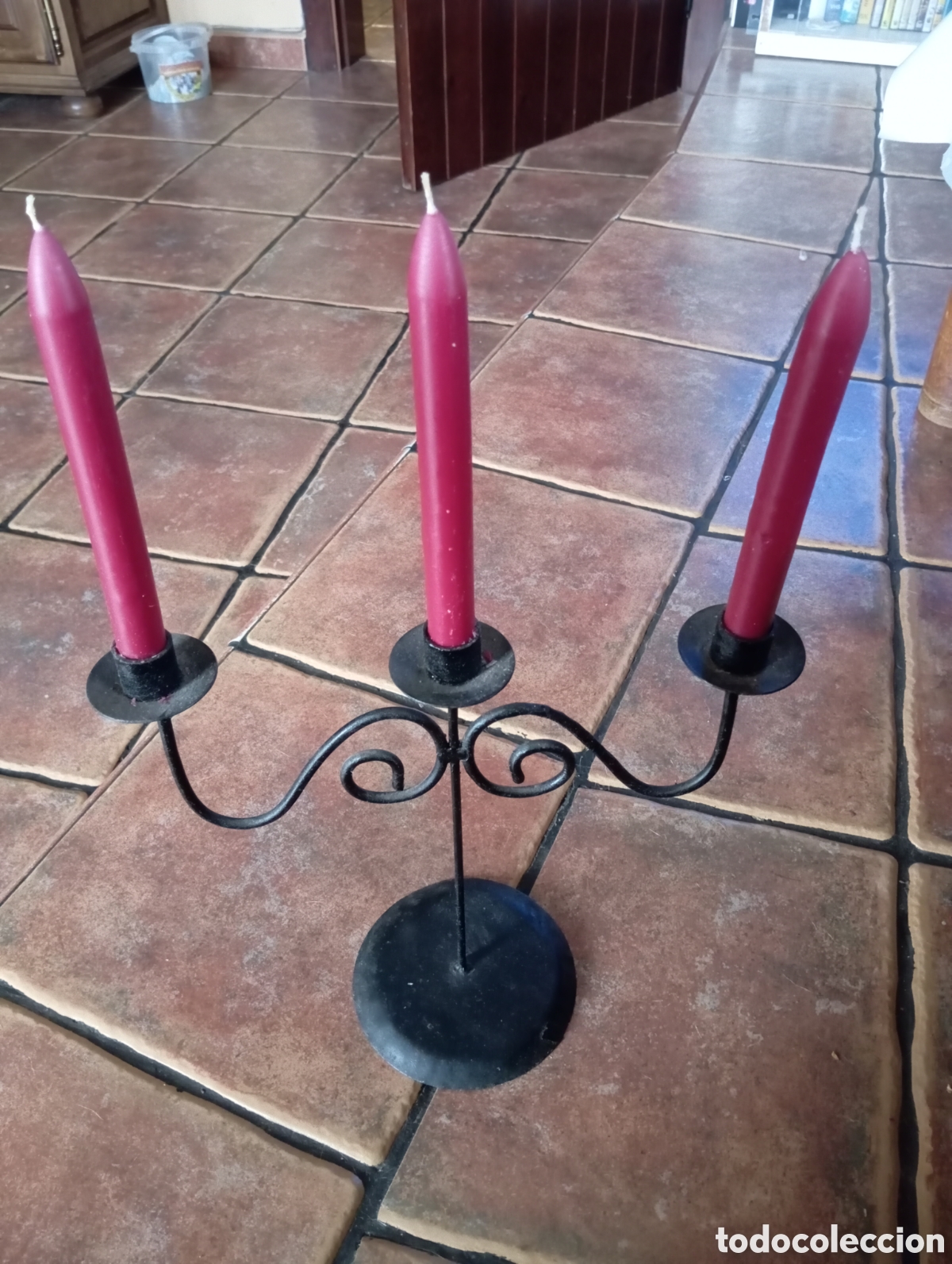 Artesan&iacute;a: Candelabro de metal rustico - Foto 1