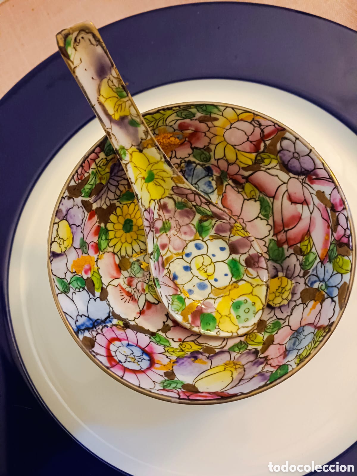 Artesan&iacute;a: Cuenco chino con platillo y cuchara - Foto 2
