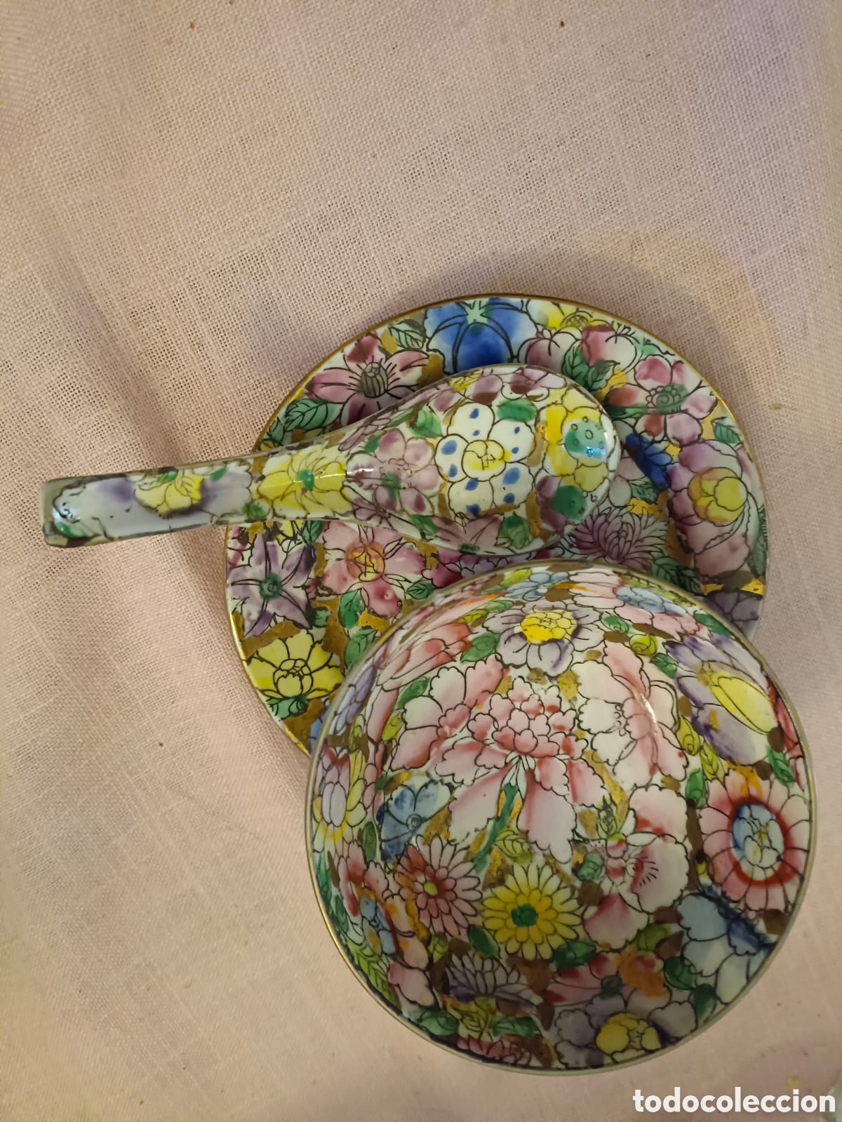 Artesan&iacute;a: Cuenco chino con platillo y cuchara - Foto 3