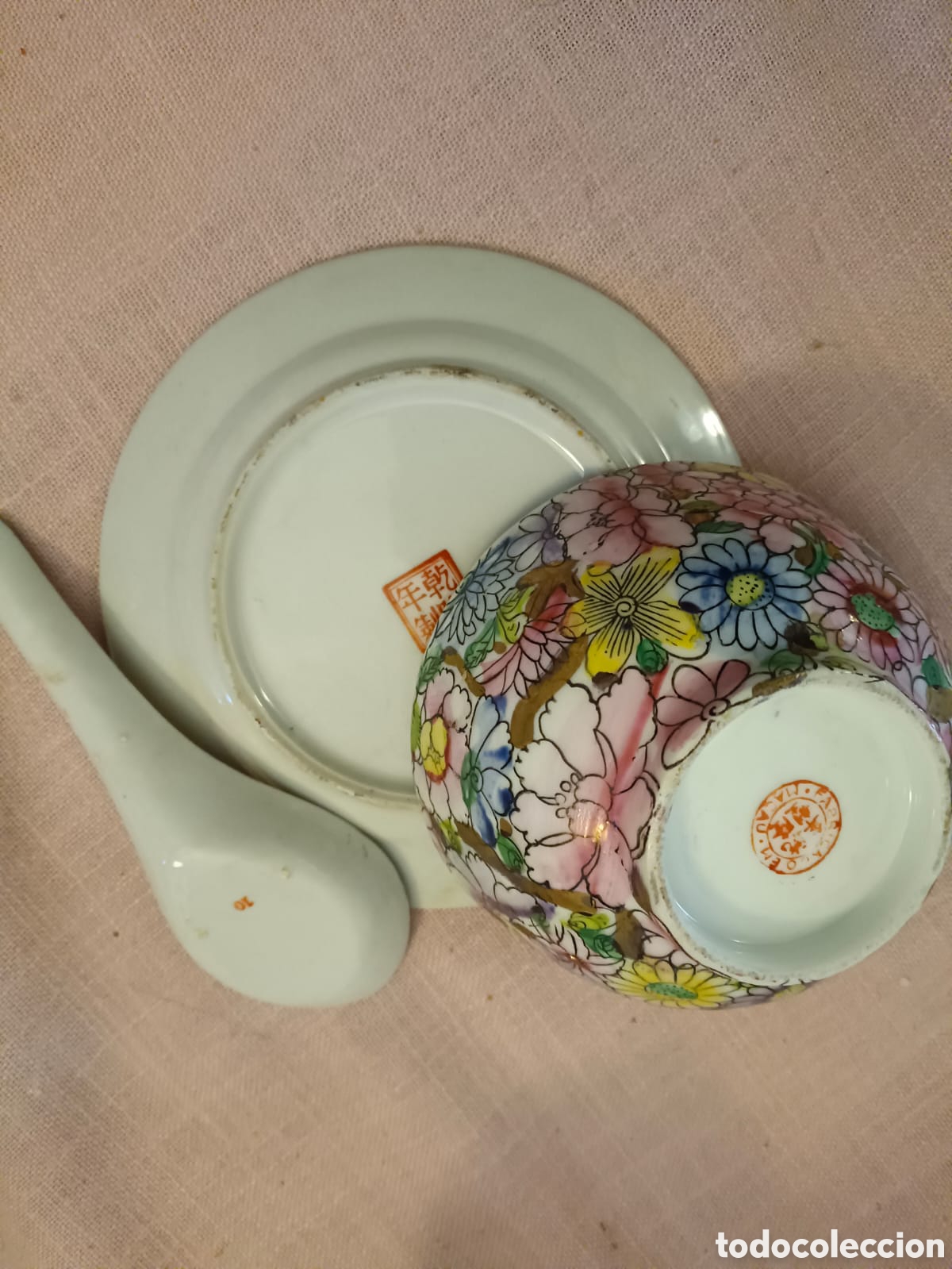 Artesan&iacute;a: Cuenco chino con platillo y cuchara - Foto 4