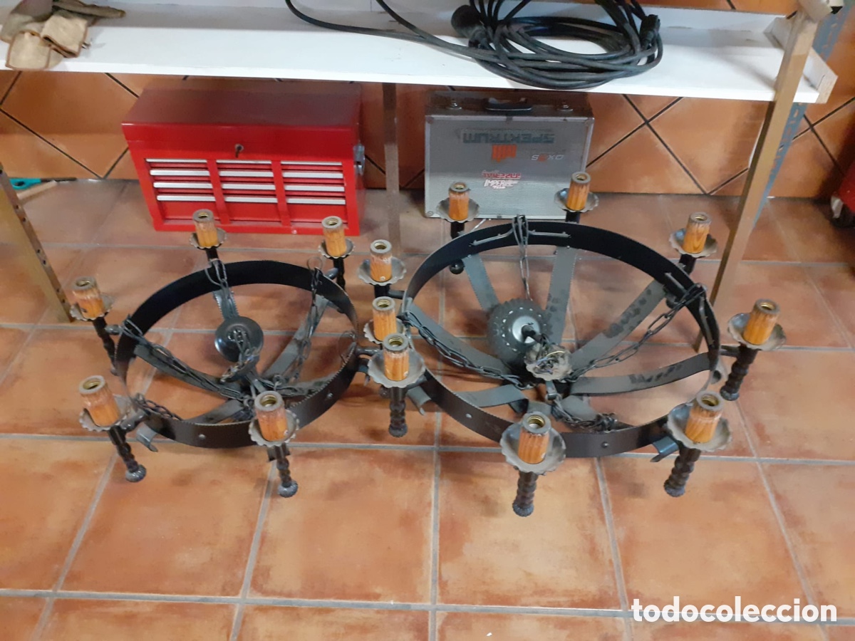 Artesan&iacute;a: Pareja de l&aacute;mparas de forja - Foto 1