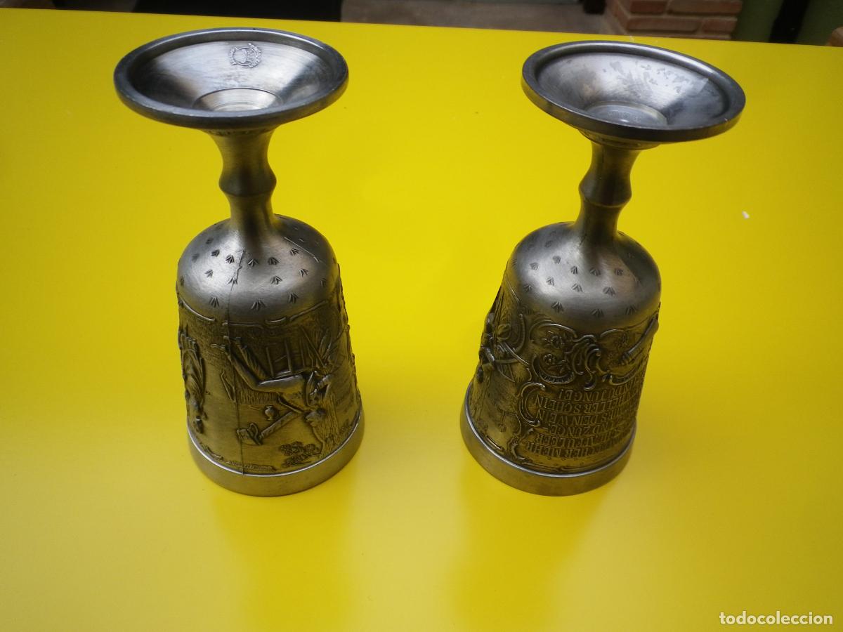 Artesan&iacute;a: Pareja de copas en peltre - Foto 4