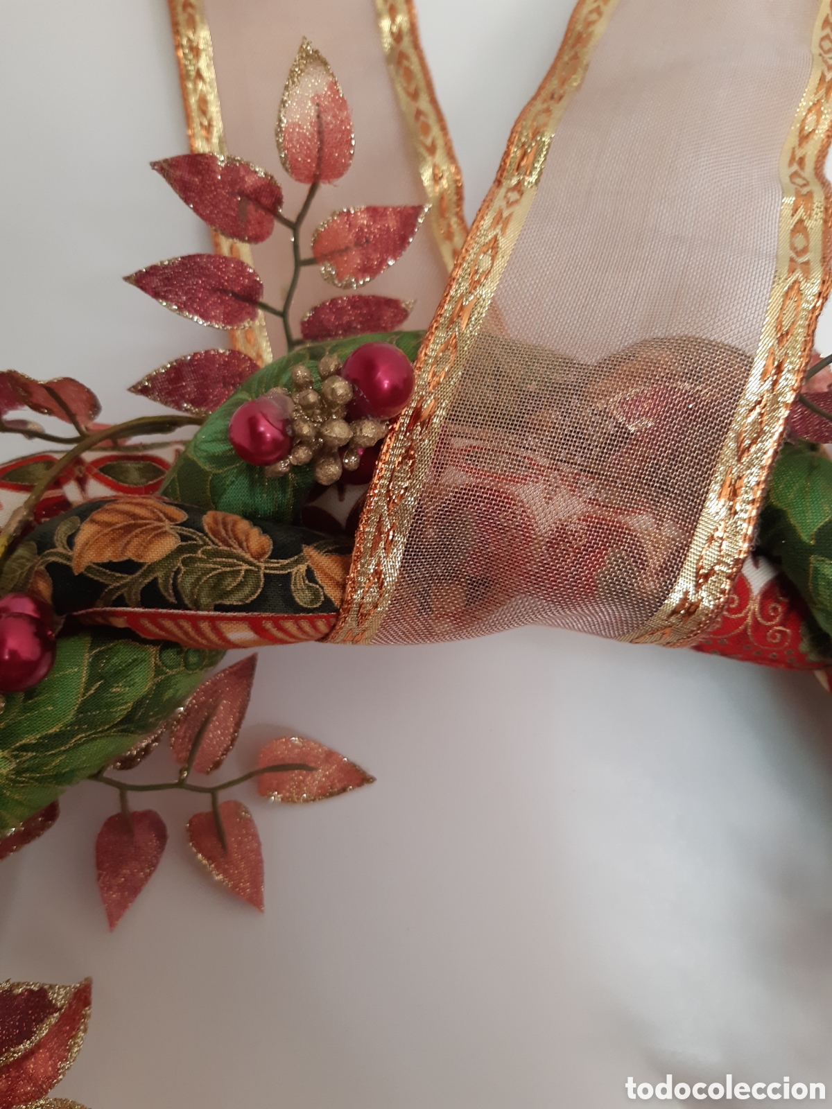 Artesan&iacute;a: Corona de Navidad de patchwork para puerta - Foto 4