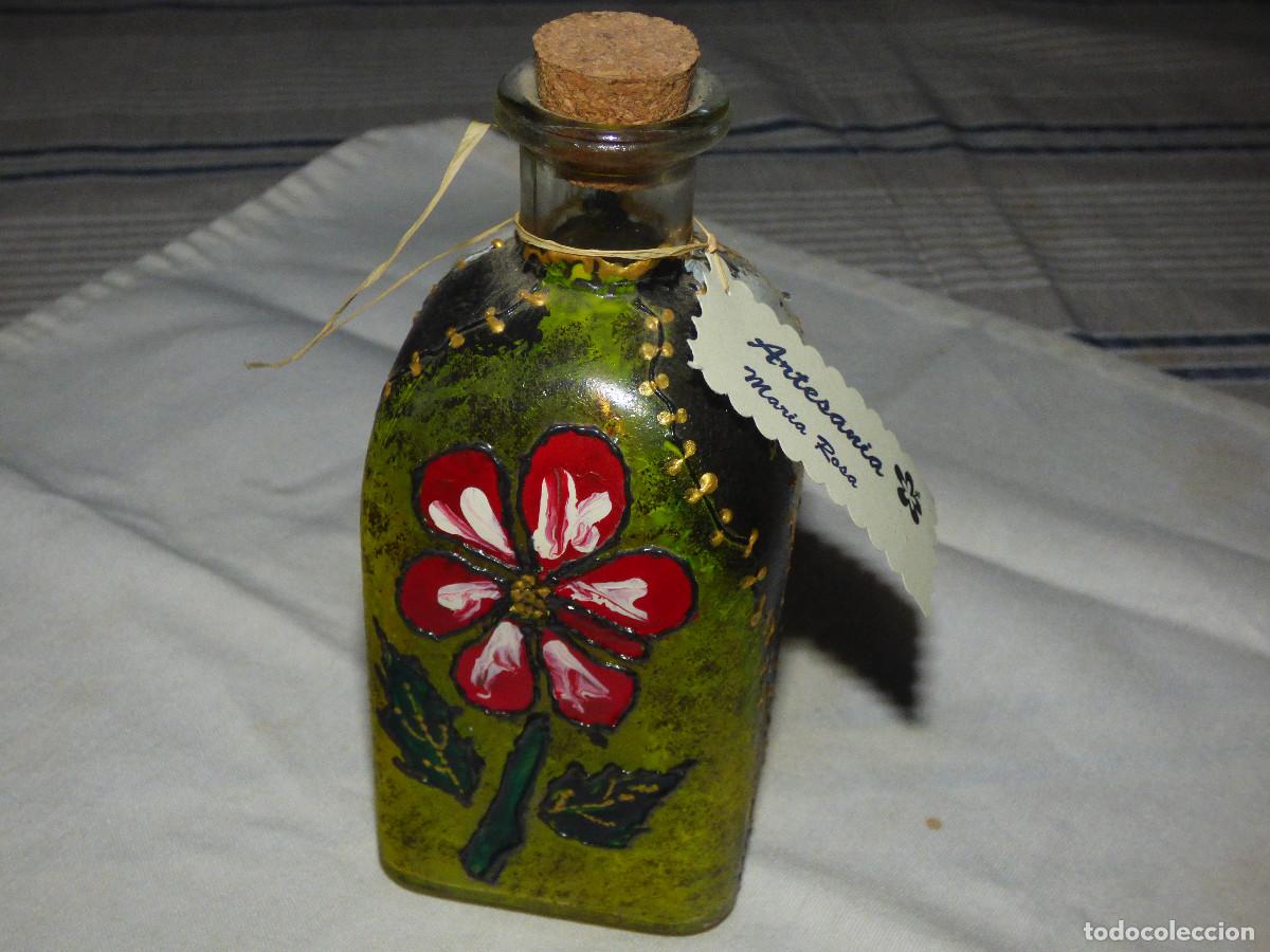 Artesan&iacute;a: Botella de vidrio,pintada a mano. - Foto 1