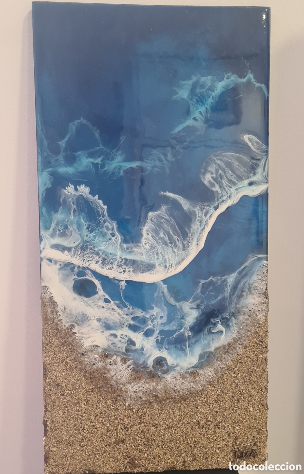 Artesan&iacute;a: Cuadro &rdquo;oleaje en playa&rdquo; - Foto 1