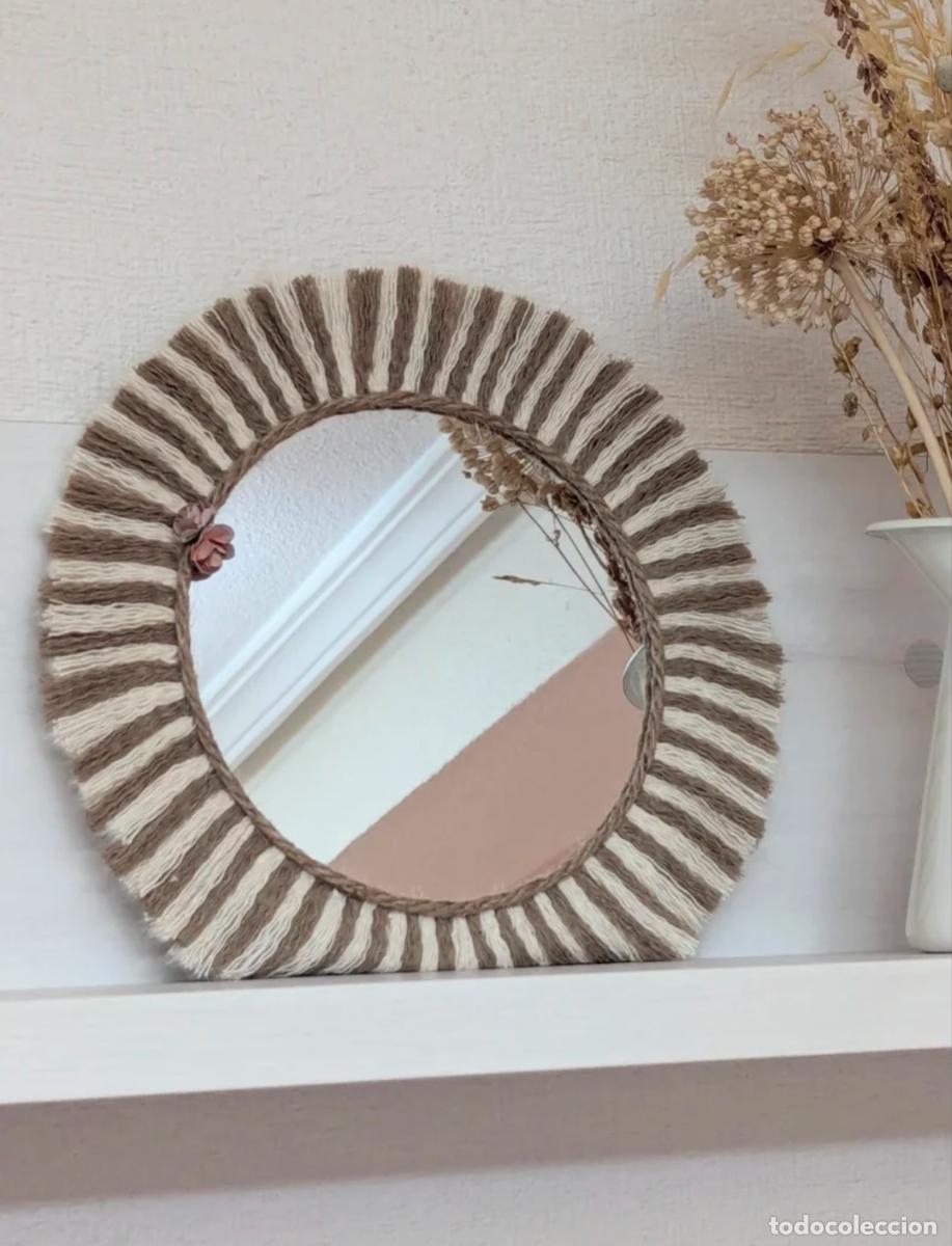 Artesan&iacute;a: Espejo boho artesanal con flecos - Foto 4