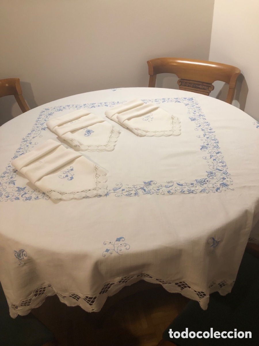 Artesan&iacute;a: Mantel bordado y encaje - Foto 2