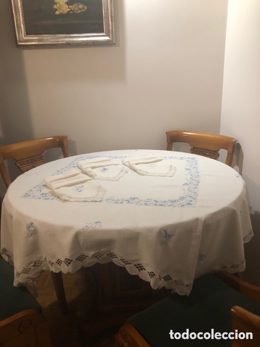 Artesan&iacute;a: Mantel bordado y encaje - Foto 1