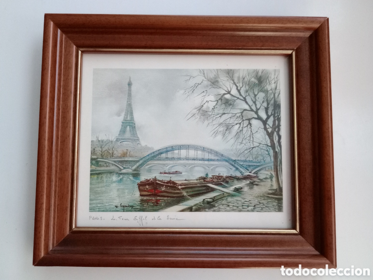 Artesan&iacute;a: Cuadro con l&aacute;mina de la Torre Eiffel Paris - Foto 1