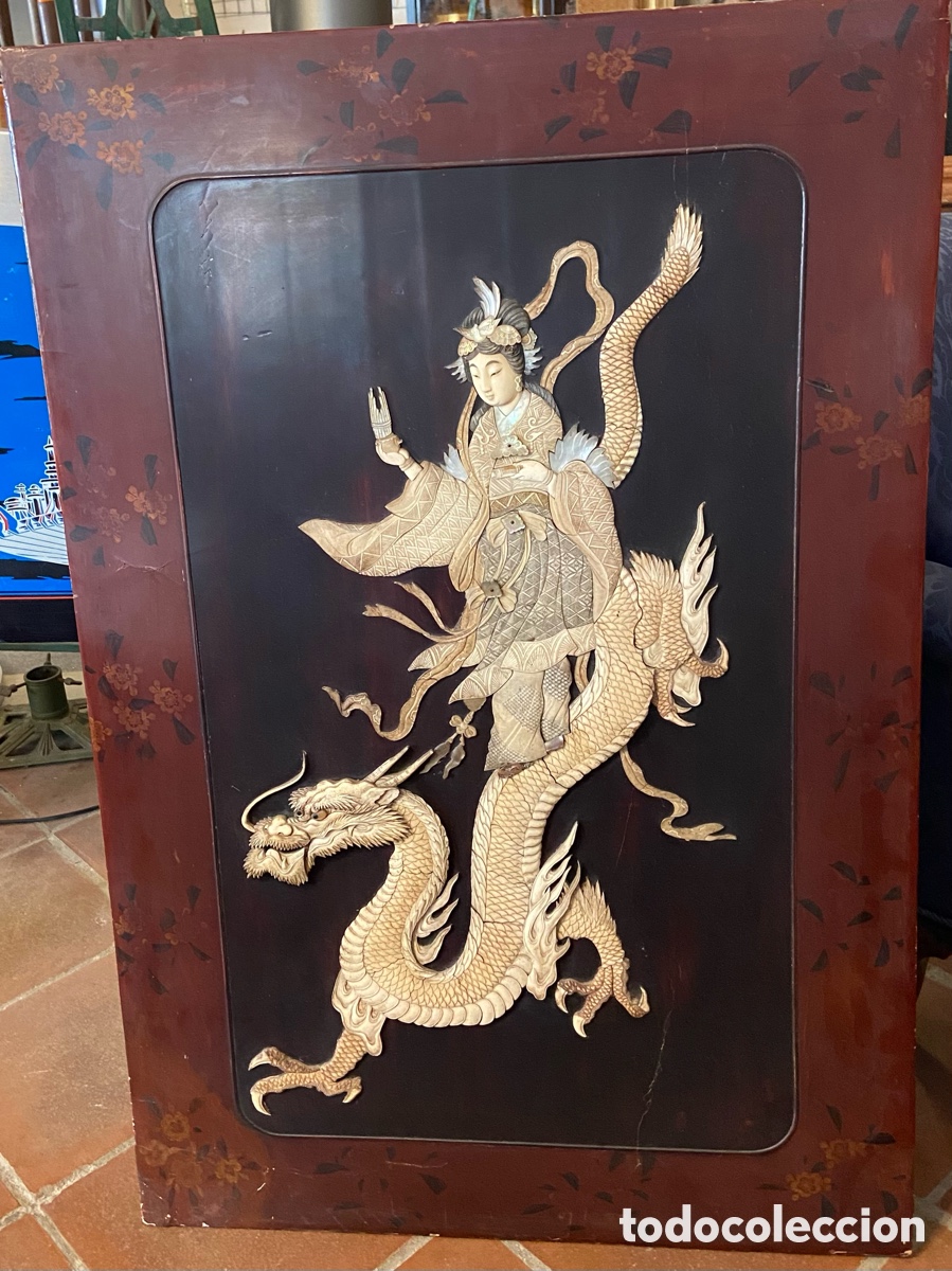 Artesan&iacute;a: Panel chino tallado hueso - Foto 1