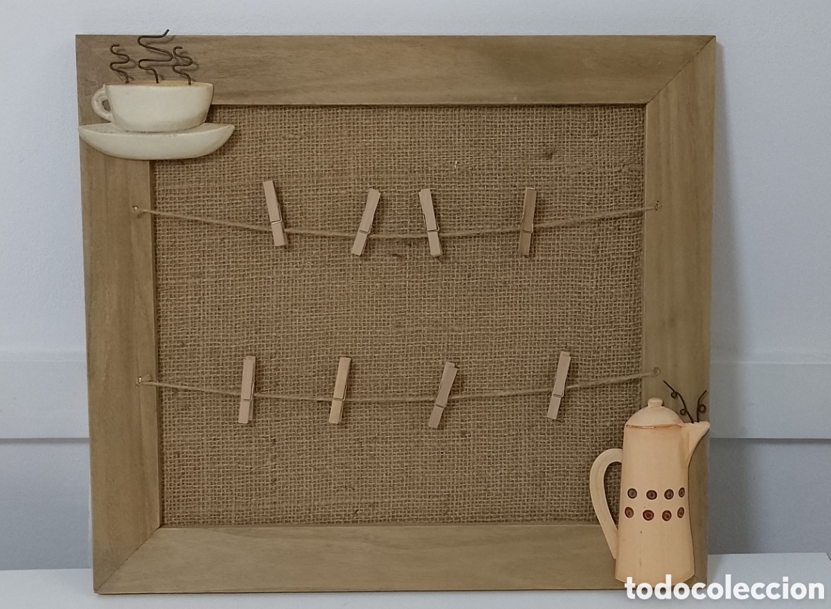 Artesan&iacute;a: Marco de madera con pinzas. - Foto 1