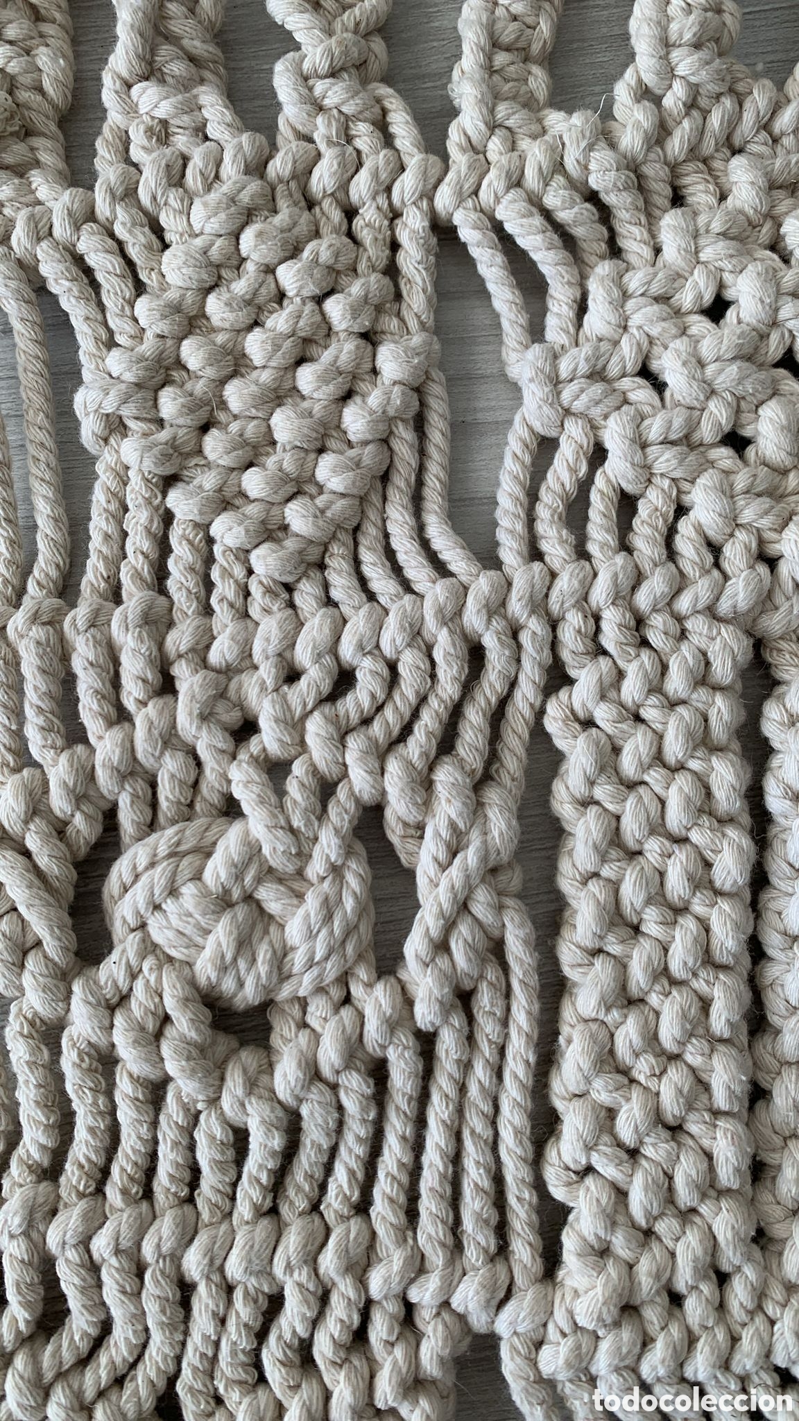 Artesan&iacute;a: Tapiz macram&eacute; color beige - Foto 2