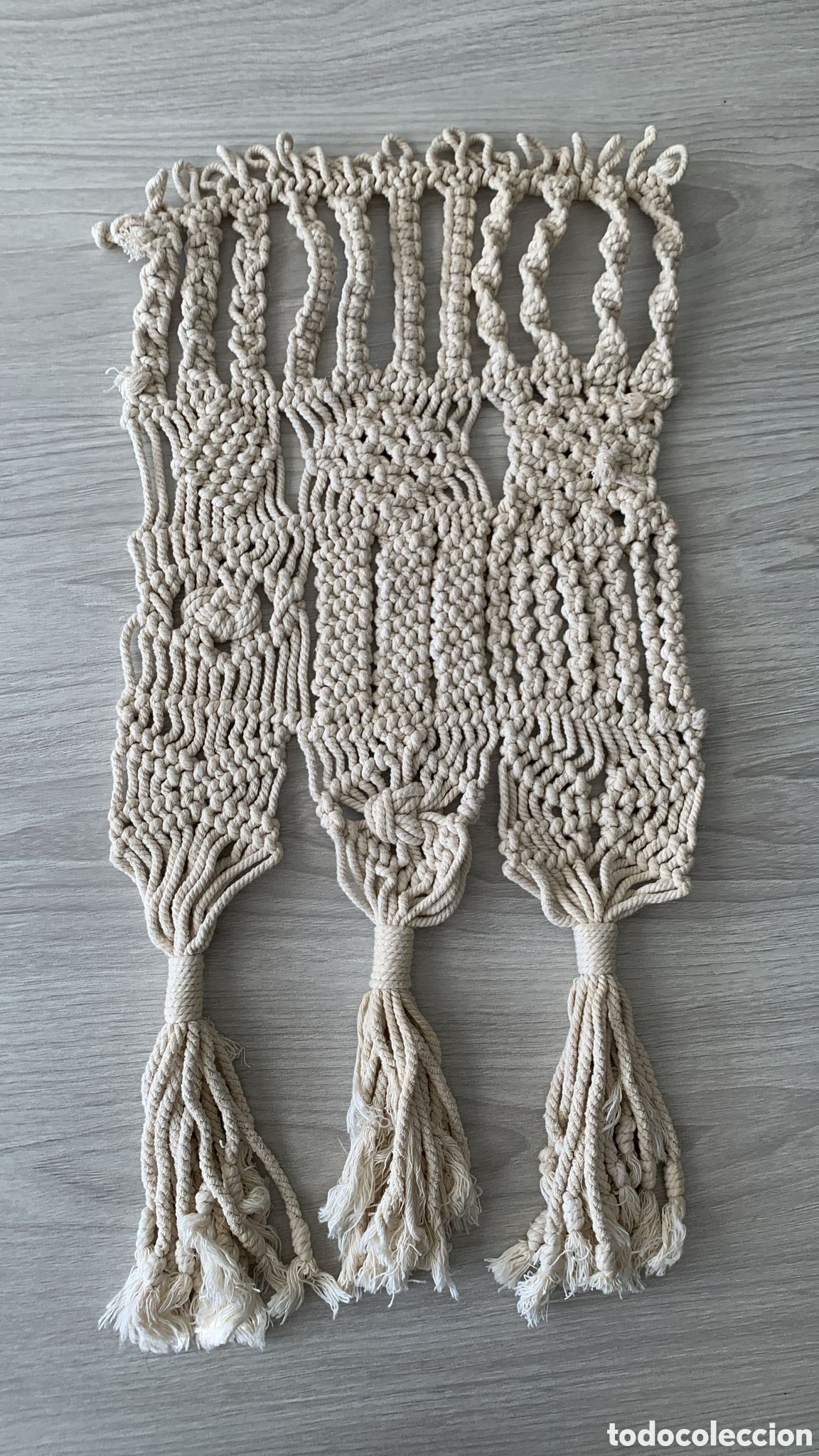 Artesan&iacute;a: Tapiz macram&eacute; color beige - Foto 1