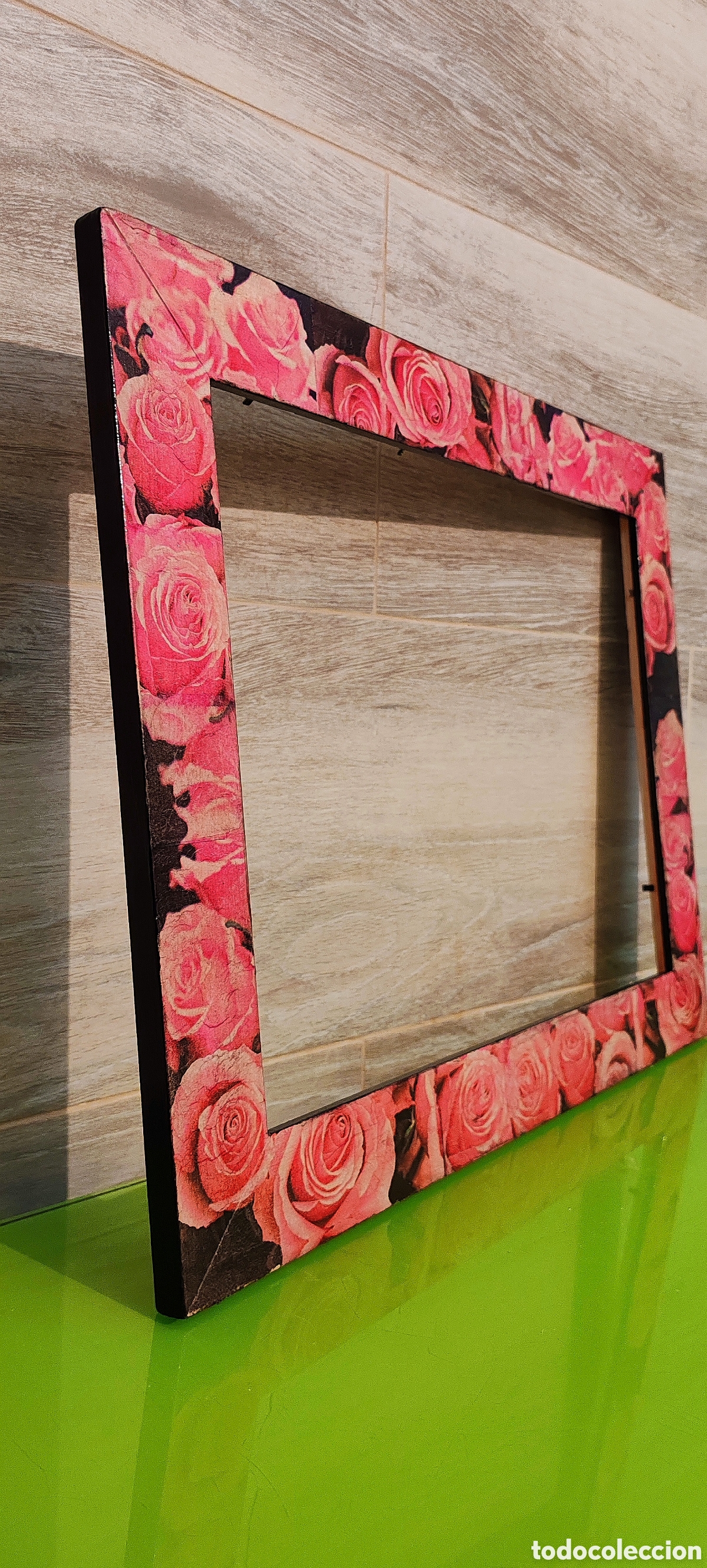 Artesan&iacute;a: Marco estampado rosas rosadas - Foto 2