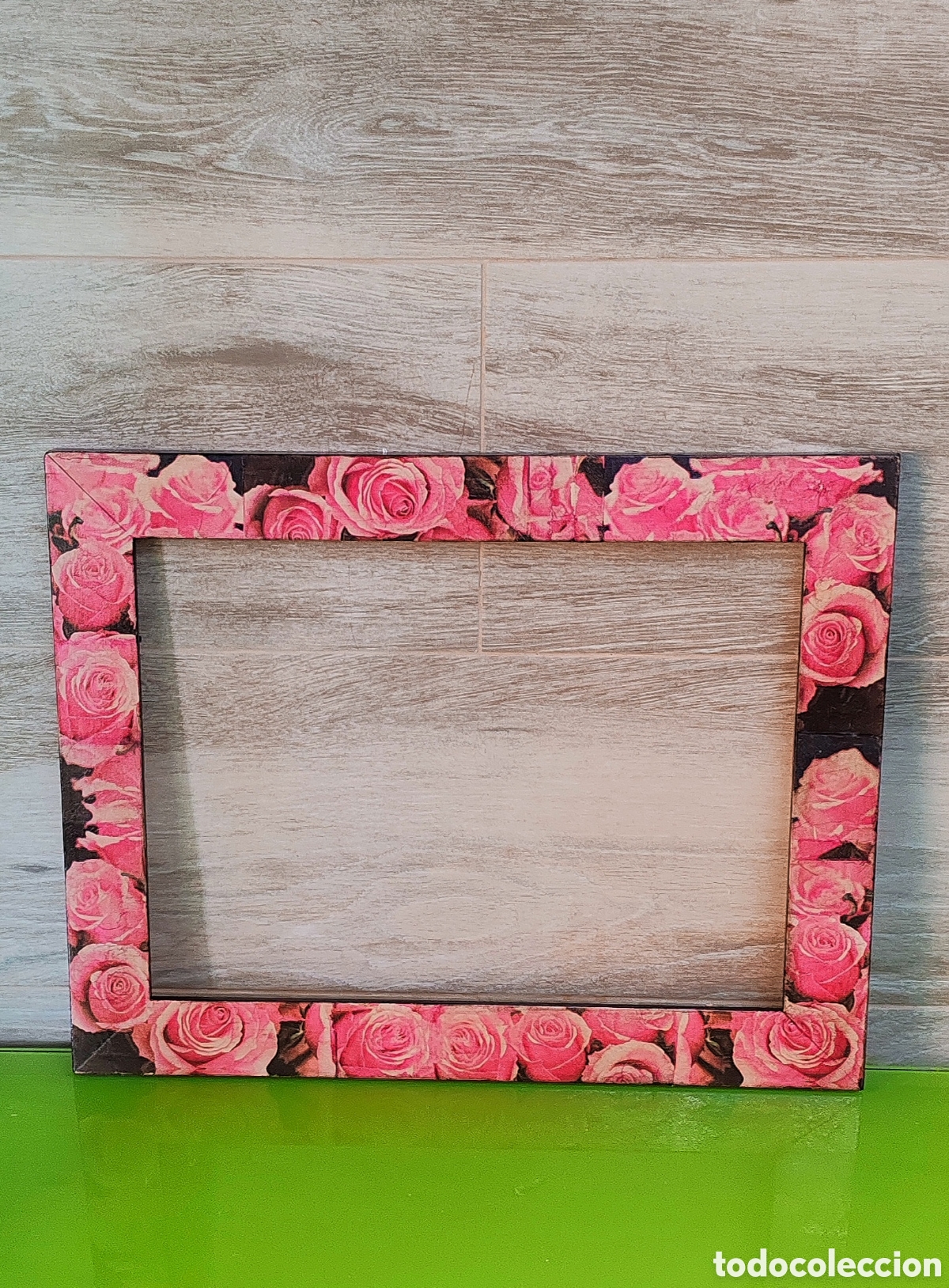 Artesan&iacute;a: Marco estampado rosas rosadas - Foto 1