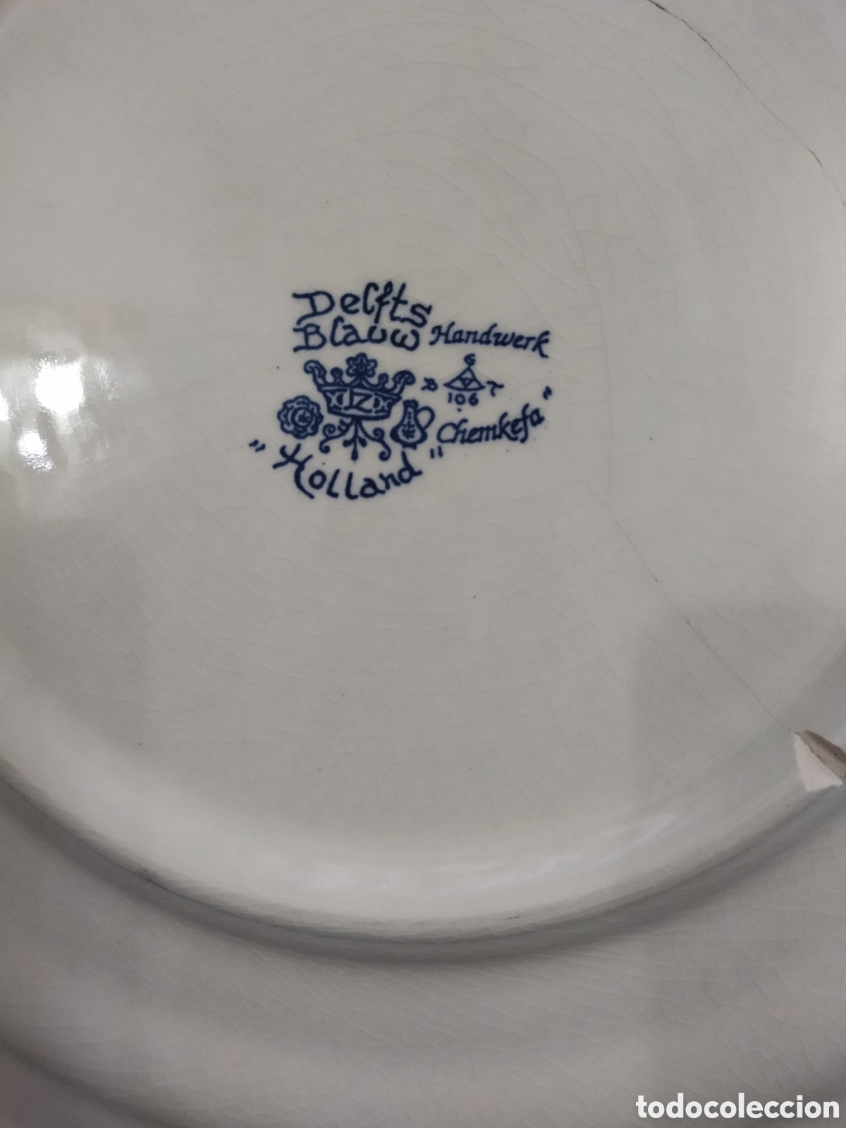 Artesan&iacute;a: Plato redondo de loza Delft - Foto 3