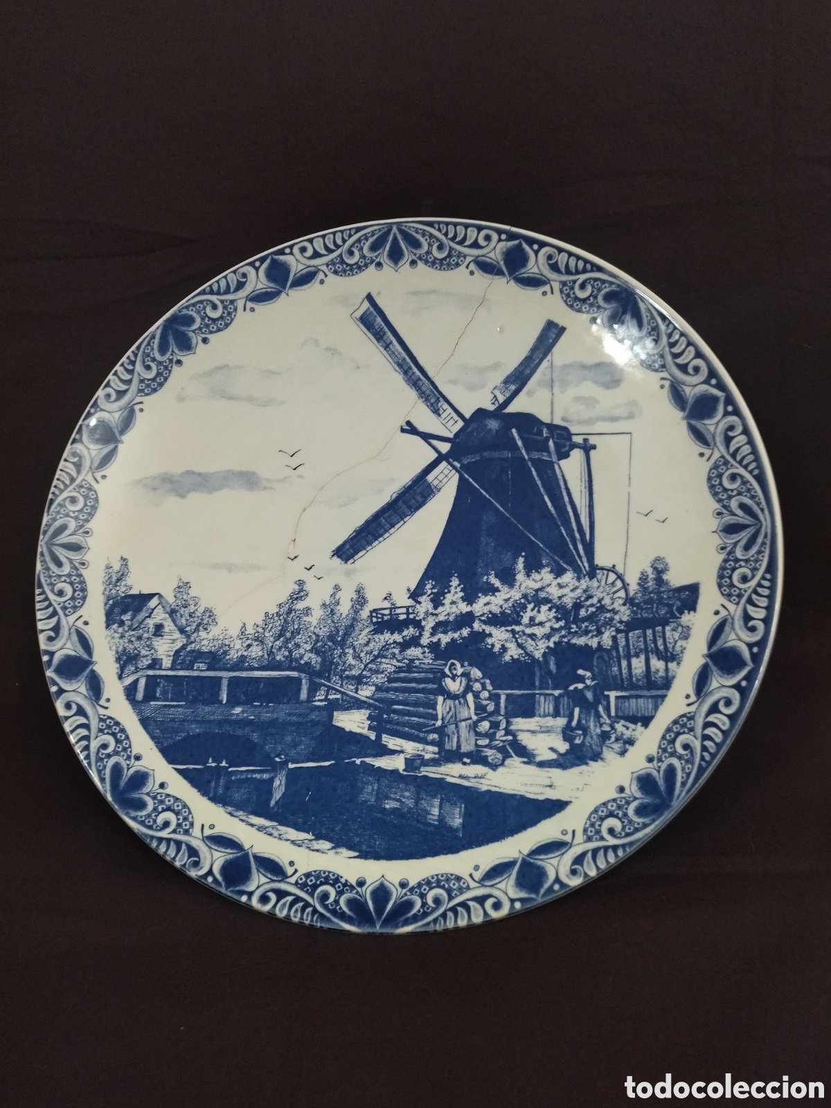 Artesan&iacute;a: Plato redondo de loza Delft - Foto 1
