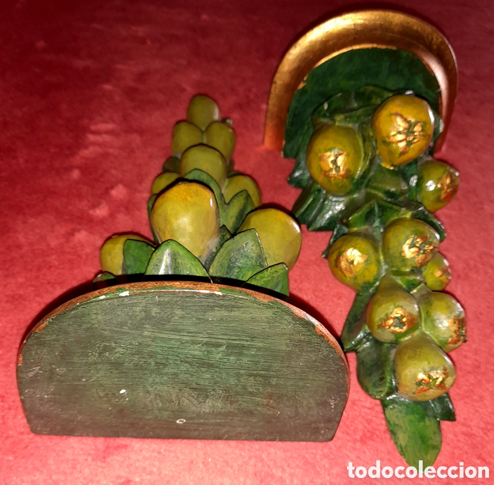 Artesan&iacute;a: M&eacute;nsulas madera peras y hojas 1973 - Foto 4