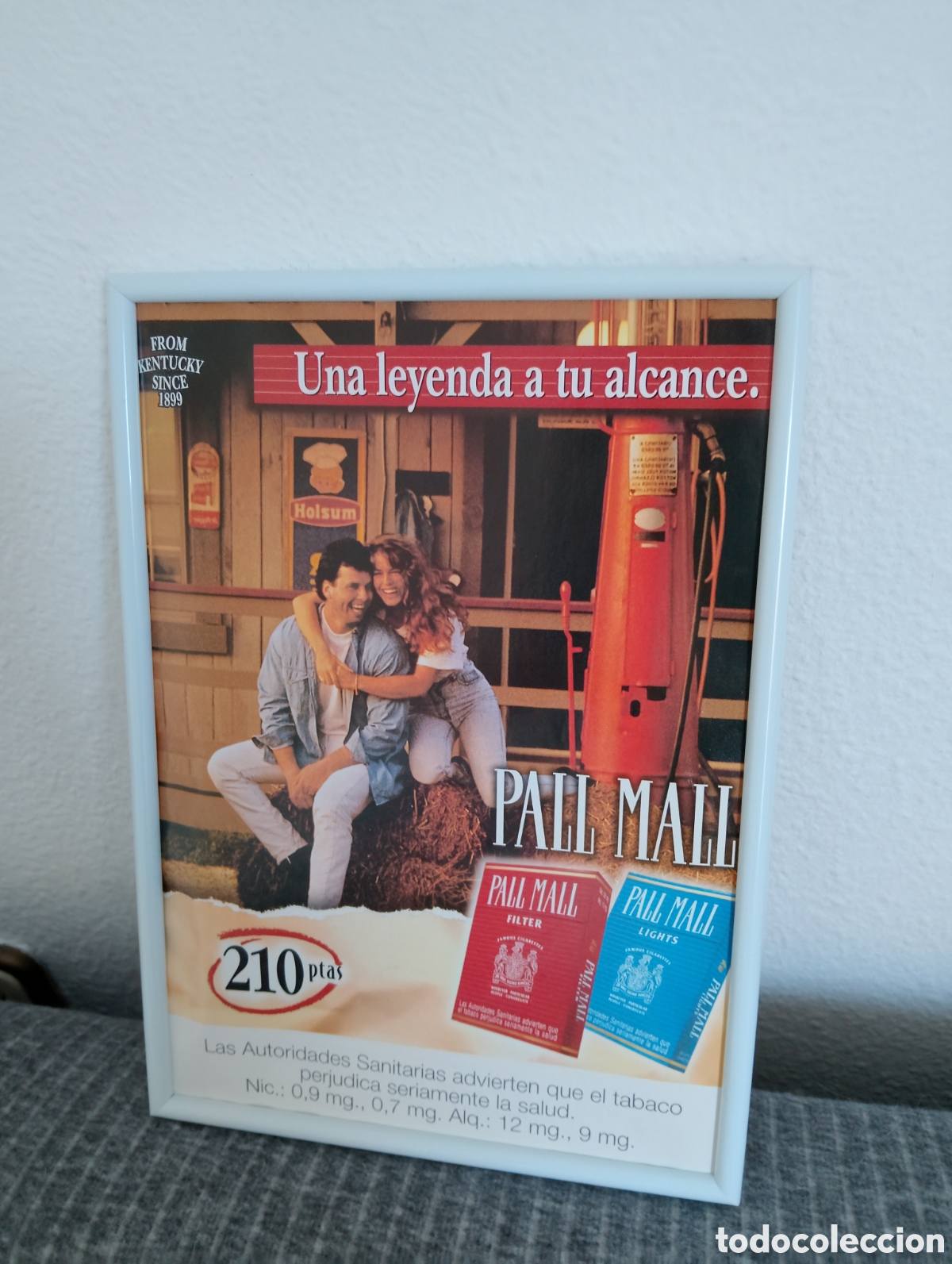 Artesan&iacute;a: Pall mall tabaco publicidad enmarcada vintage