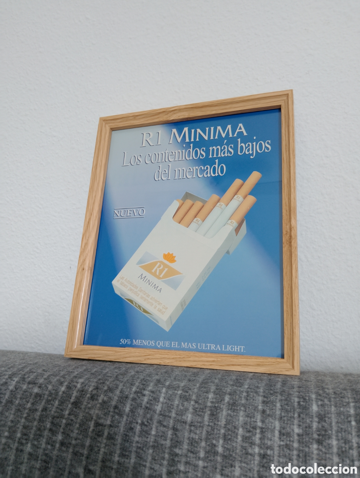 Artesan&iacute;a: R1 m&iacute;nima tabaco publicidad enmarcada vintage