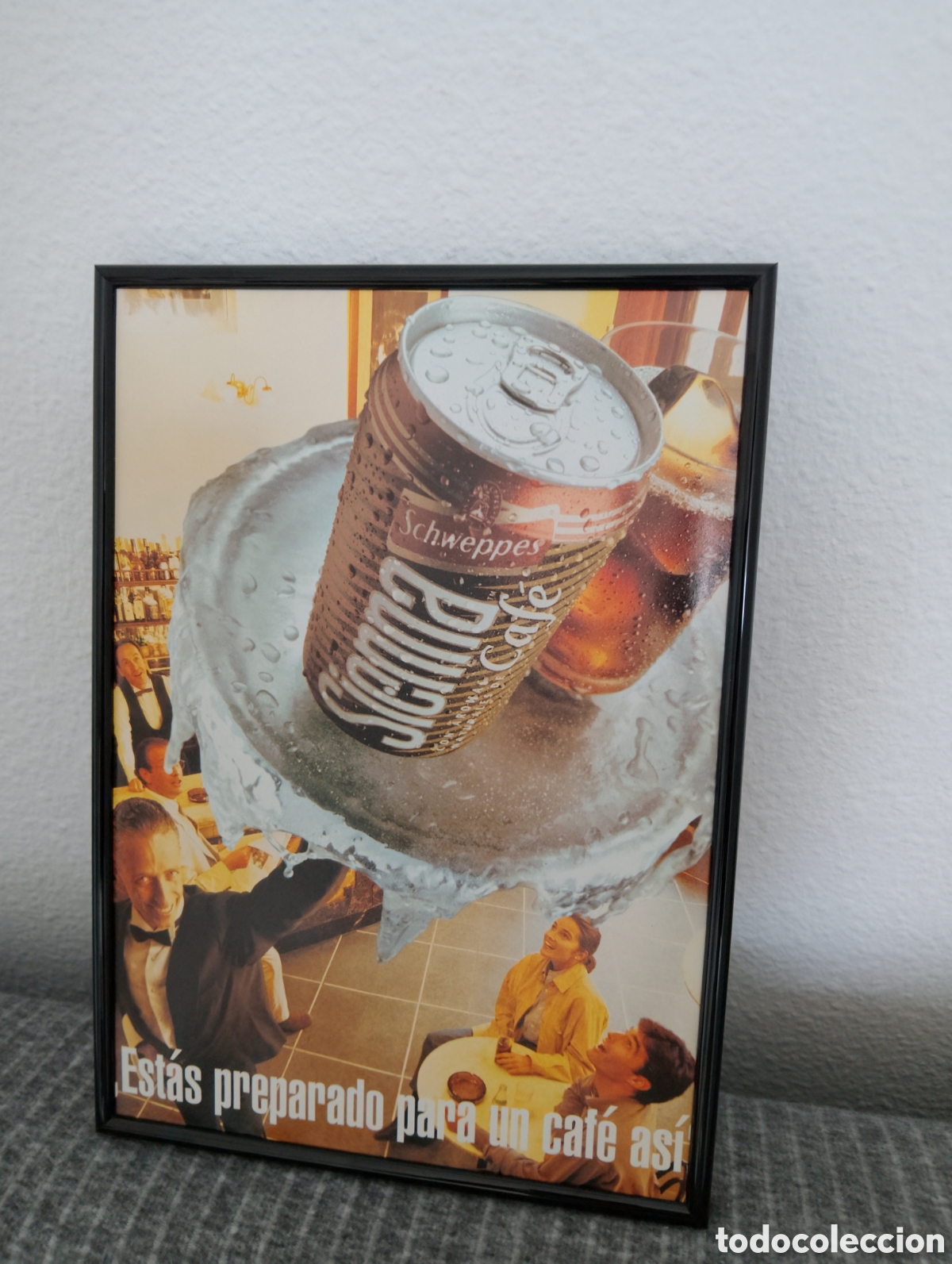 Artesan&iacute;a: Schweppes caf&eacute; Publicidad enmarcada vintage