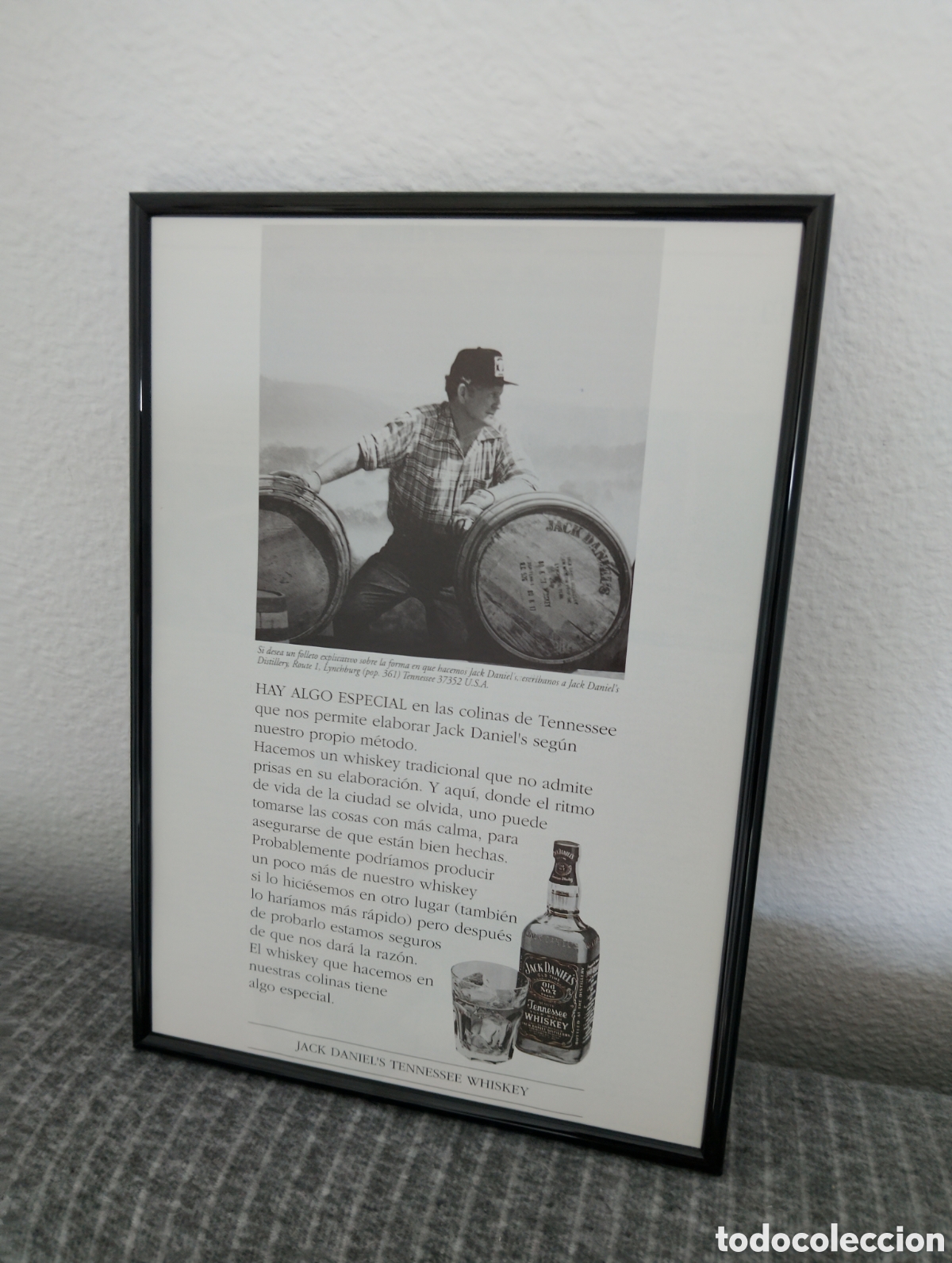Artesan&iacute;a: Jack Daniel's whisky publicidad enmarcada vintage
