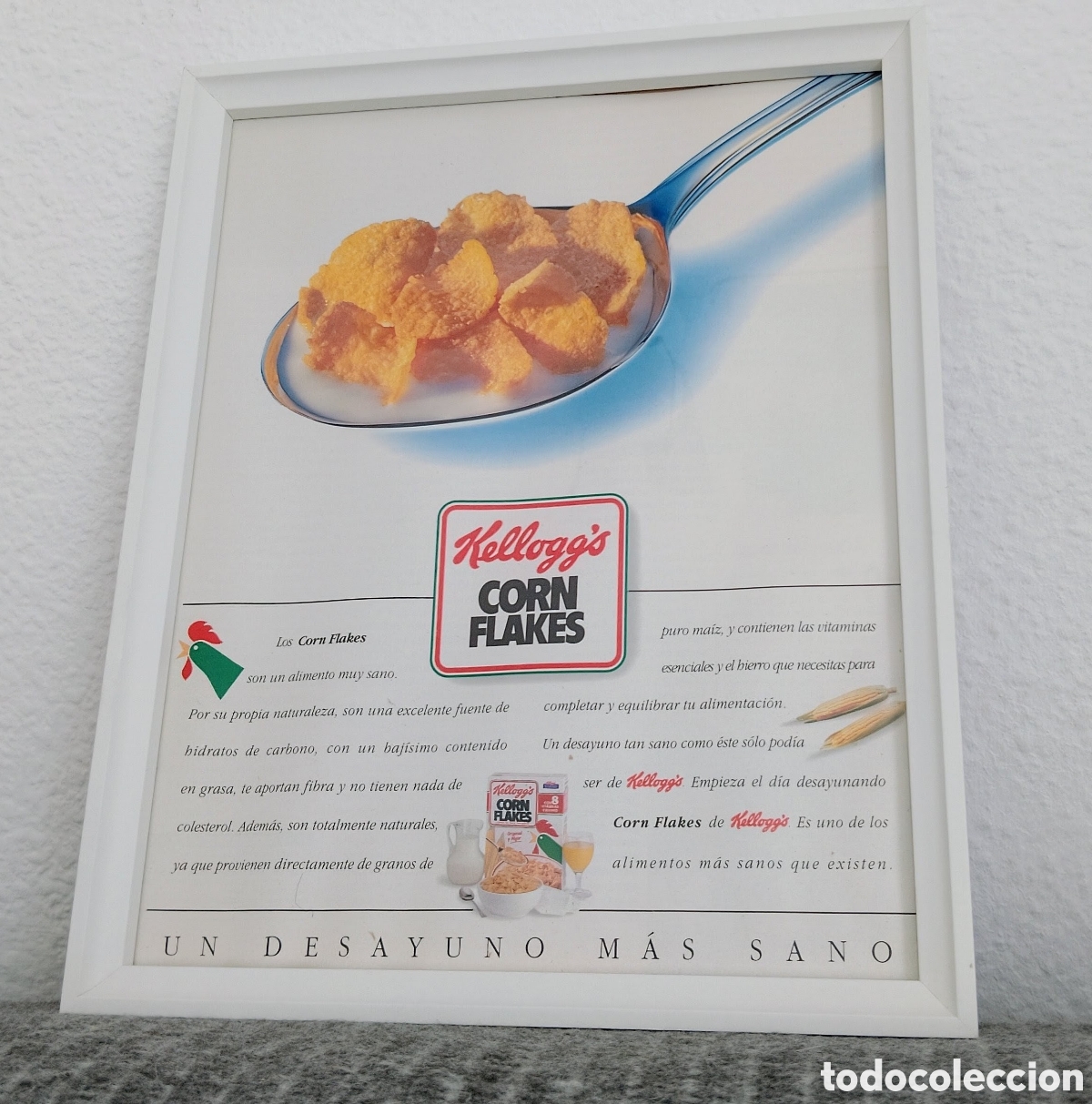 Artesan&iacute;a: Kellogg's corn flakes Publicidad enmarcada vintage