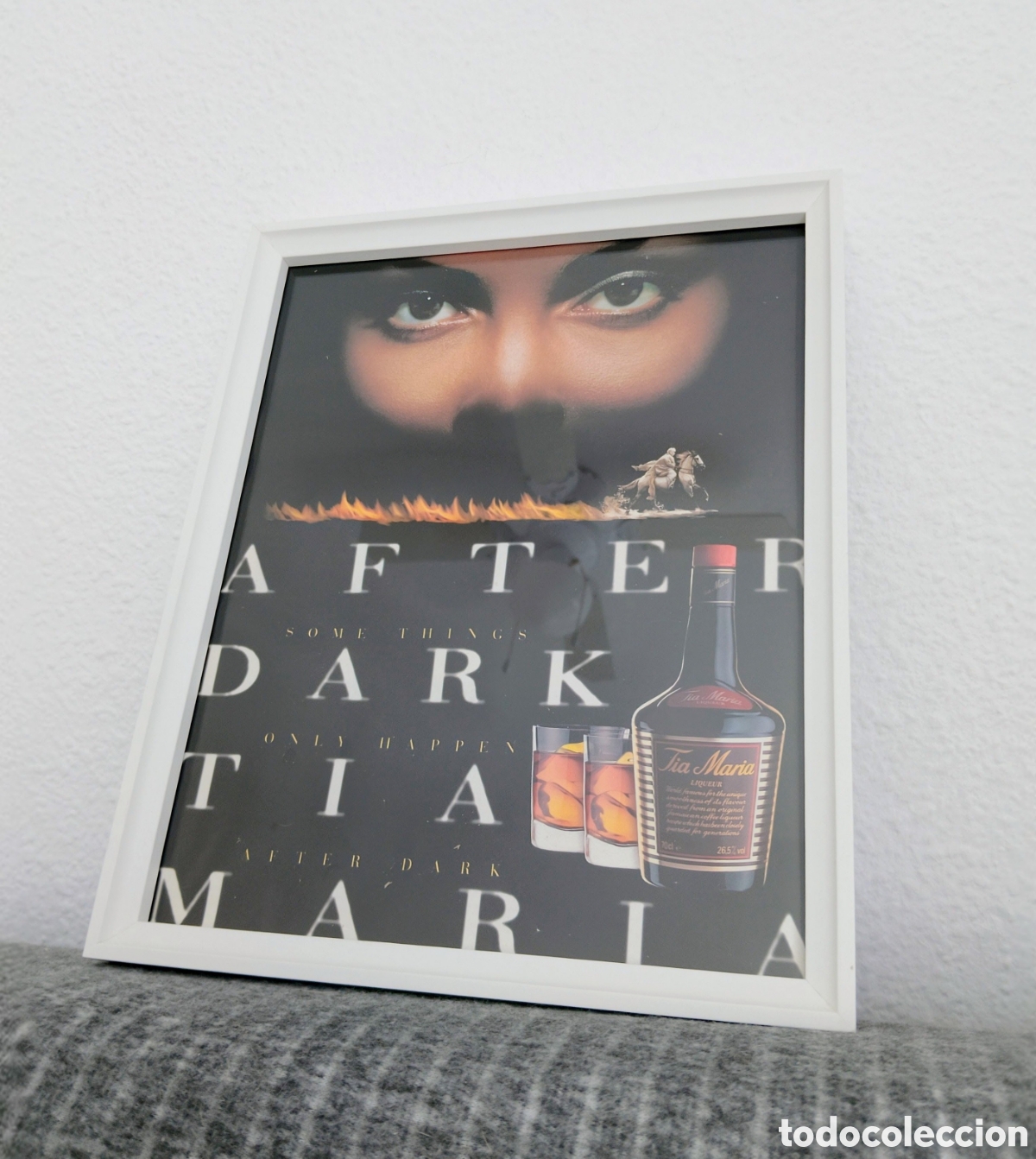 Artesan&iacute;a: Tia Mar&iacute;a licor publicidad enmarcada vintage