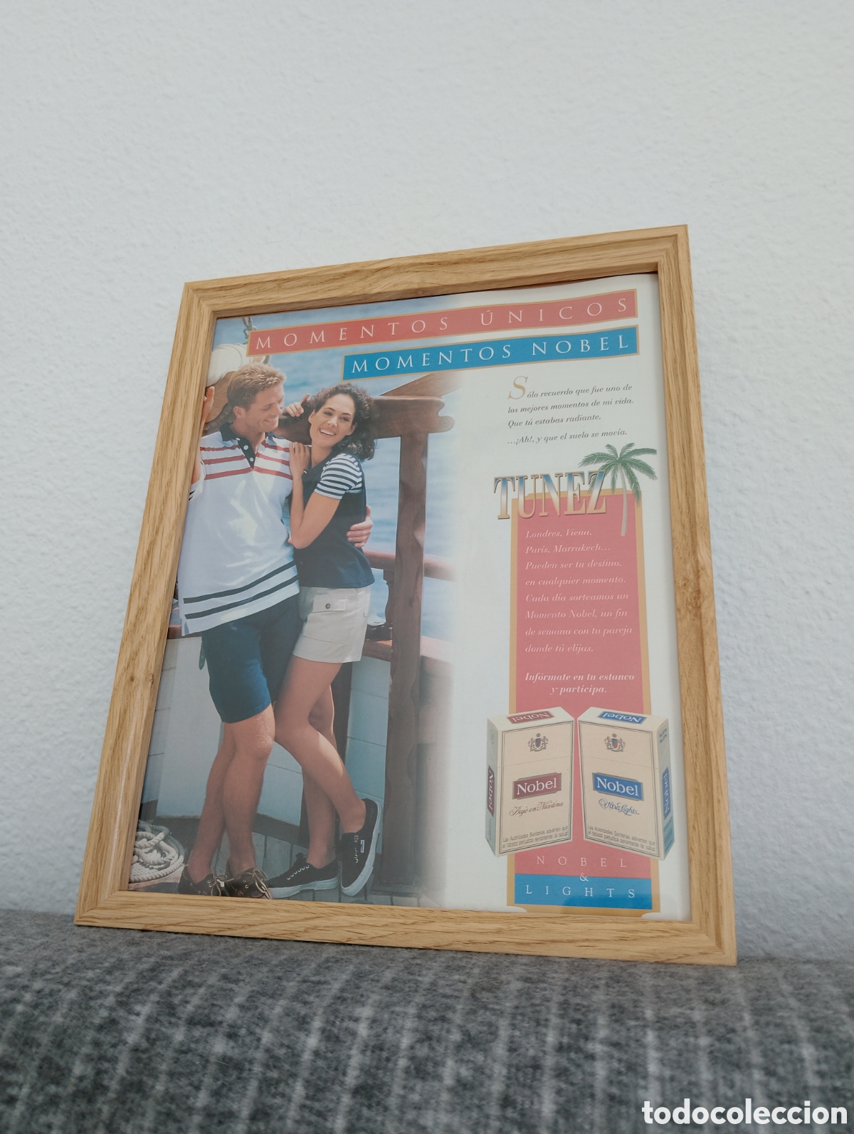 Artesan&iacute;a: Nobel tabaco cigarros publicidad enmarcada vintage