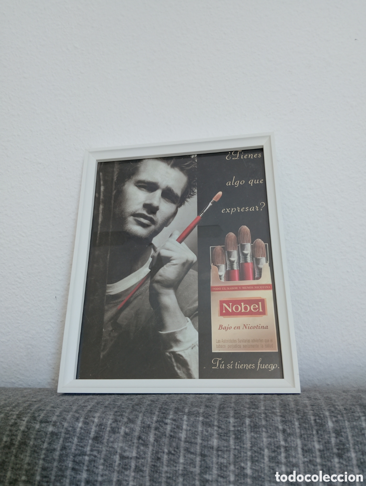 Artesan&iacute;a: Nobel tabaco publicidad enmarcada vintage