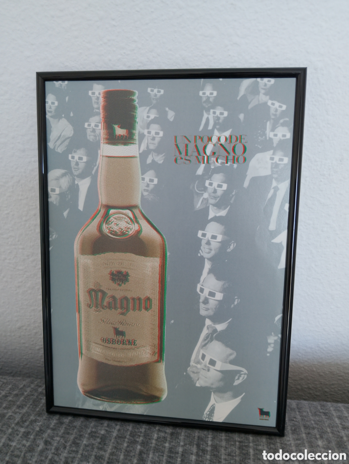 Artesan&iacute;a: Magno Brandy cognac publicidad enmarcada vintage