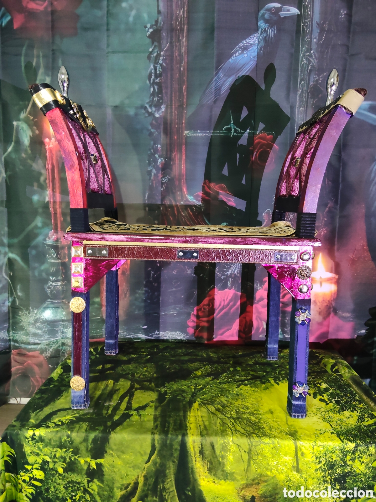 Artesan&iacute;a: Silla decorativa artesanal estilo medieval g&oacute;tico trono vintage &uacute;nica.