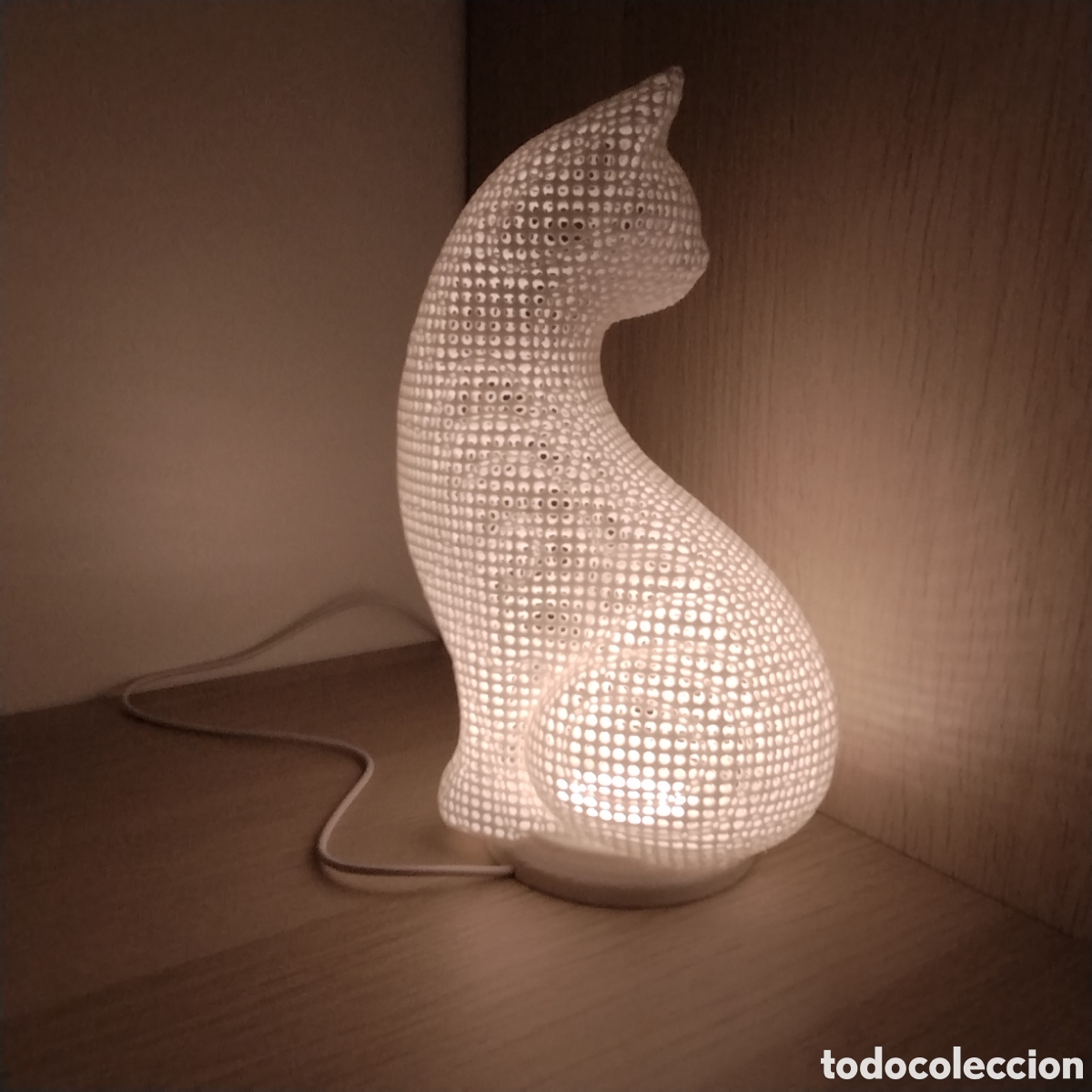 Artesan&iacute;a: Lampara de mesa gato - Foto 2
